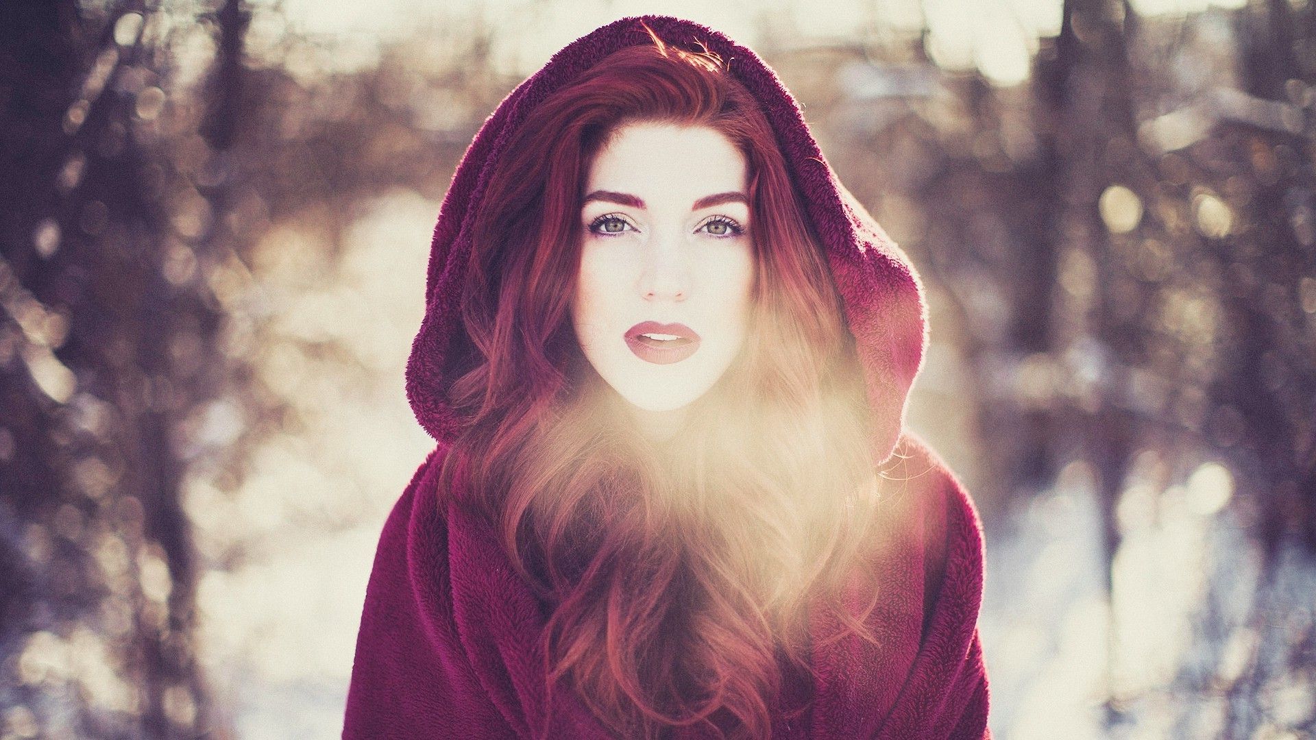 women, Redhead, Little Red Riding Hood, Cold Wallpaper HD / Desktop and Mobile Background
