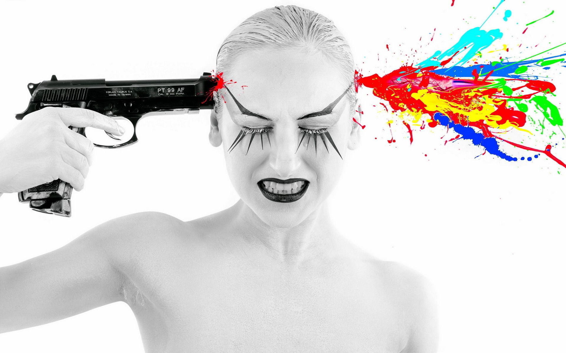 Girls and guns girl gun psychedelic weapon gun mood suicide