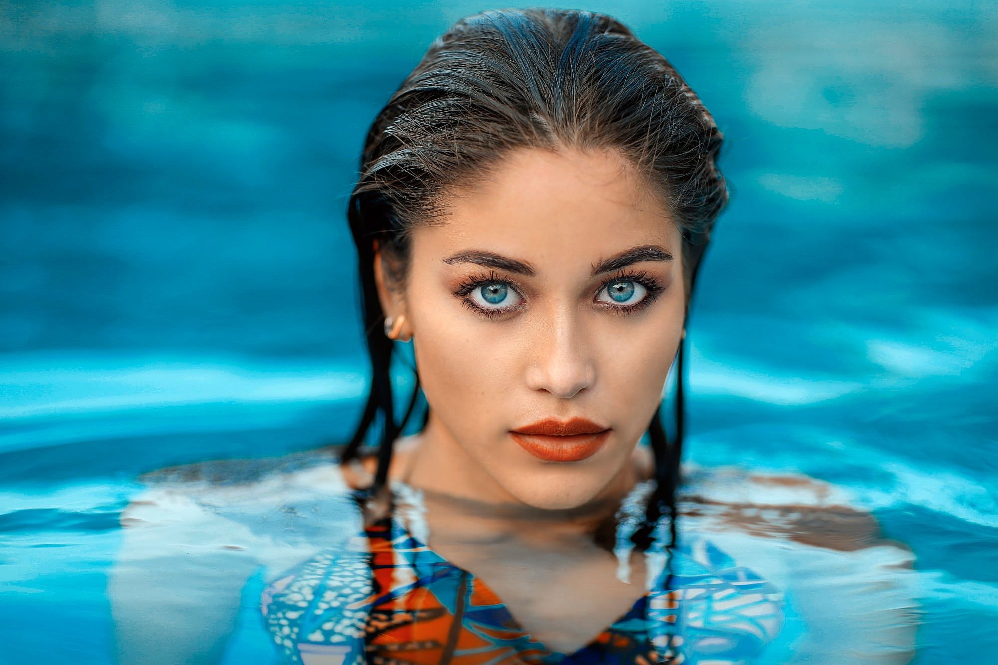 #wet hair, #Jessica Napolitano, #water, #face, #swimming