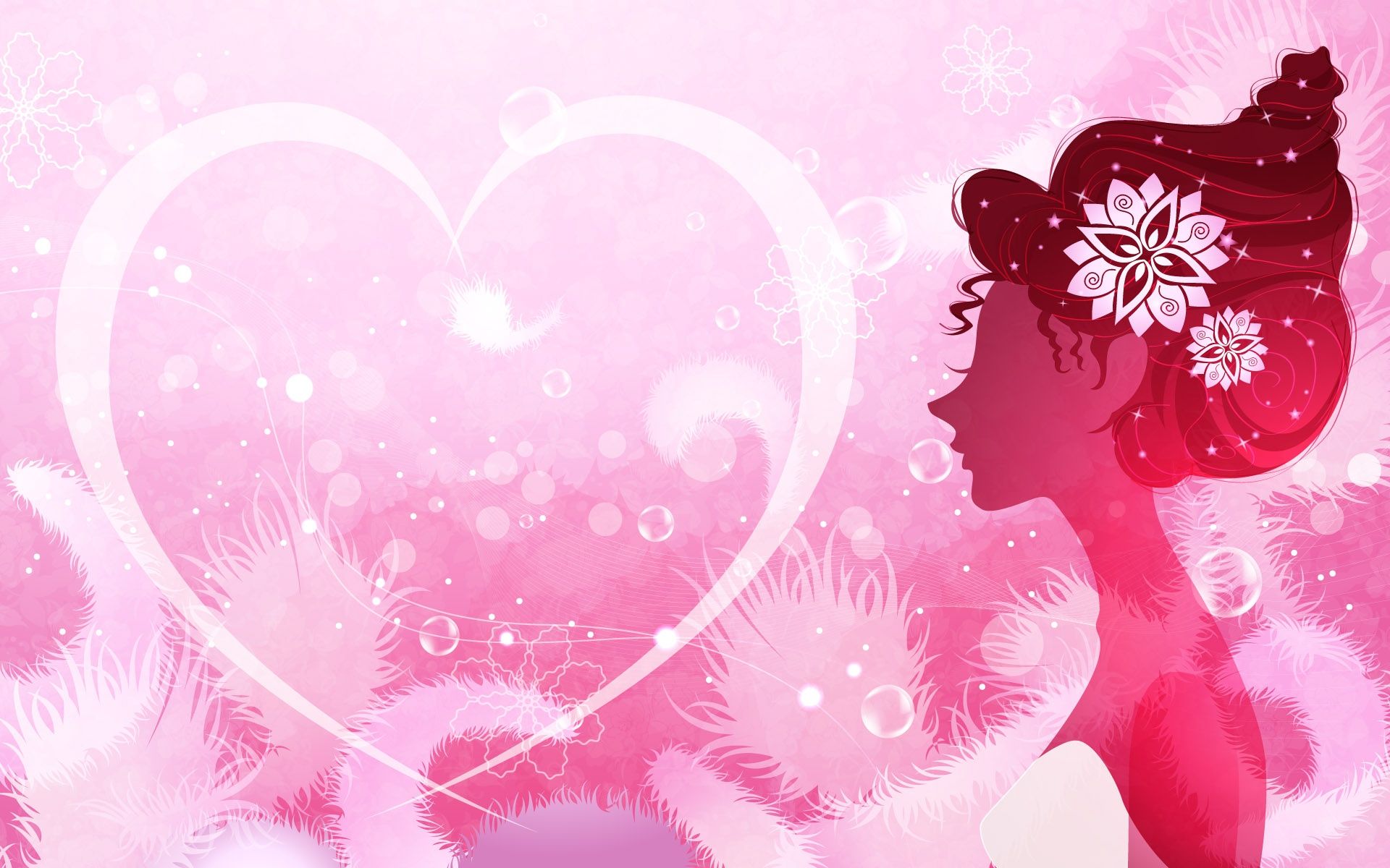 Wallpaper Vector Women And Love Heart Shaped 1920x1200 HD Picture, Image