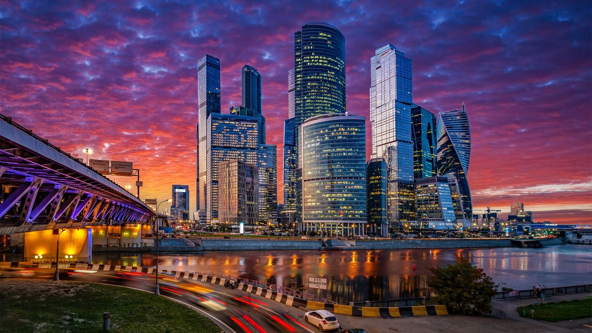 Moscow City At Night Wallpaper, HD City 4K Wallpaper, Image