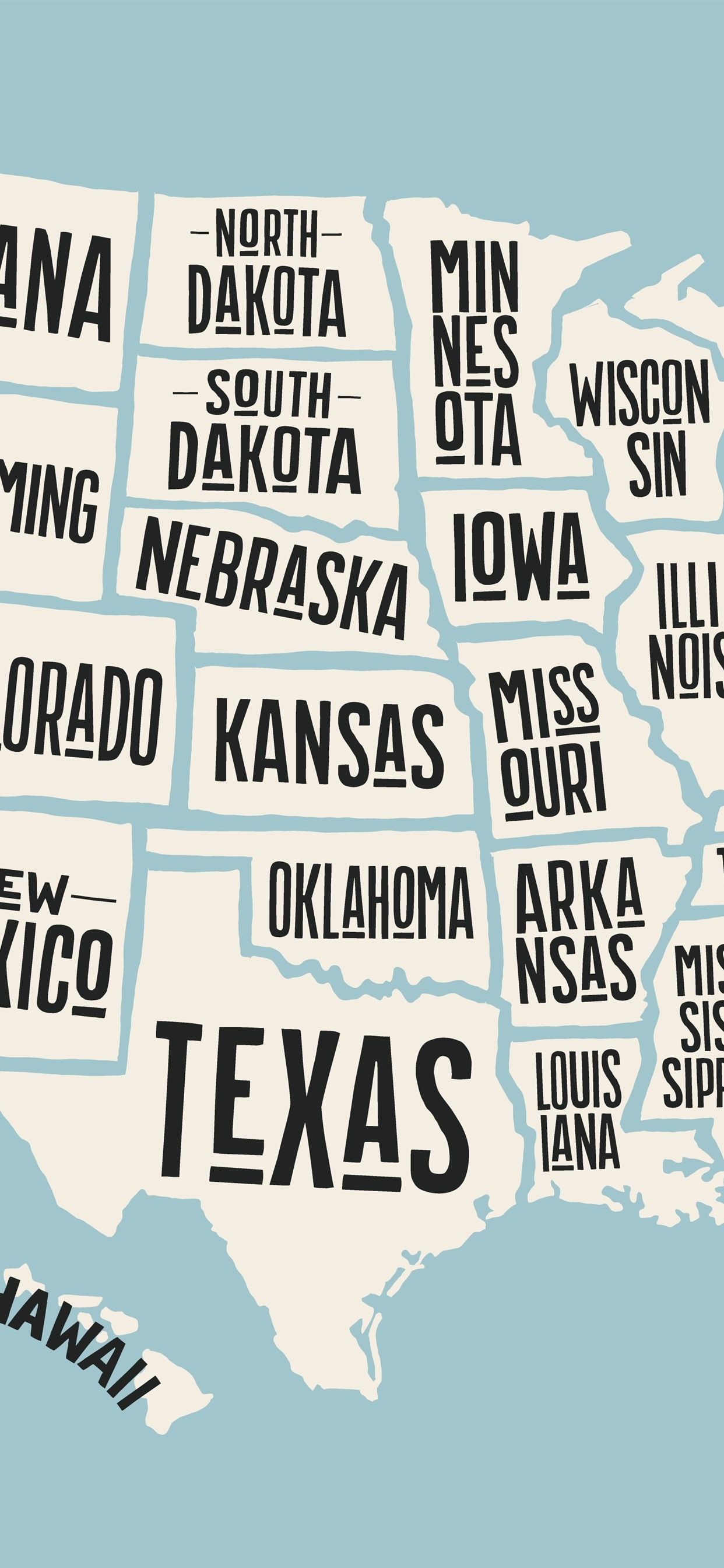 USA Map, State Name, Creative Picture 1242x2688 IPhone 11 Pro XS Max Wallpaper, Background, Picture, Image