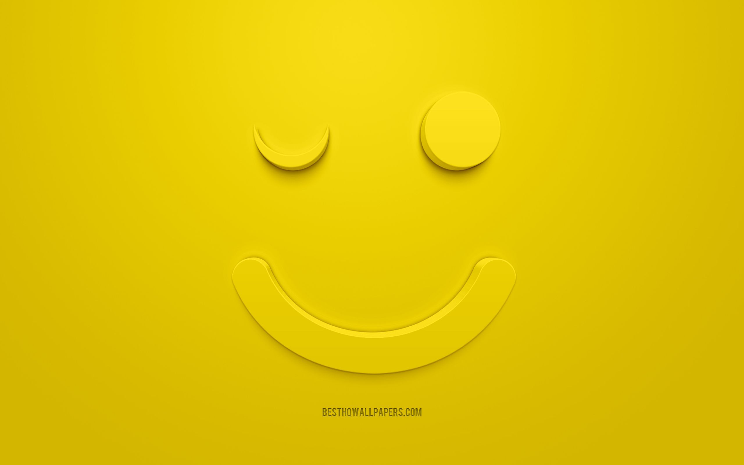 Download wallpaper Wink emotions icon, Wink emoticon, emotions