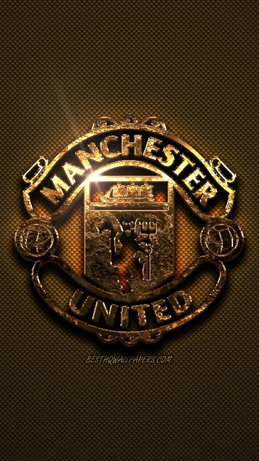 Man Utd gold club crest wallpaper. Manchester united wallpaper