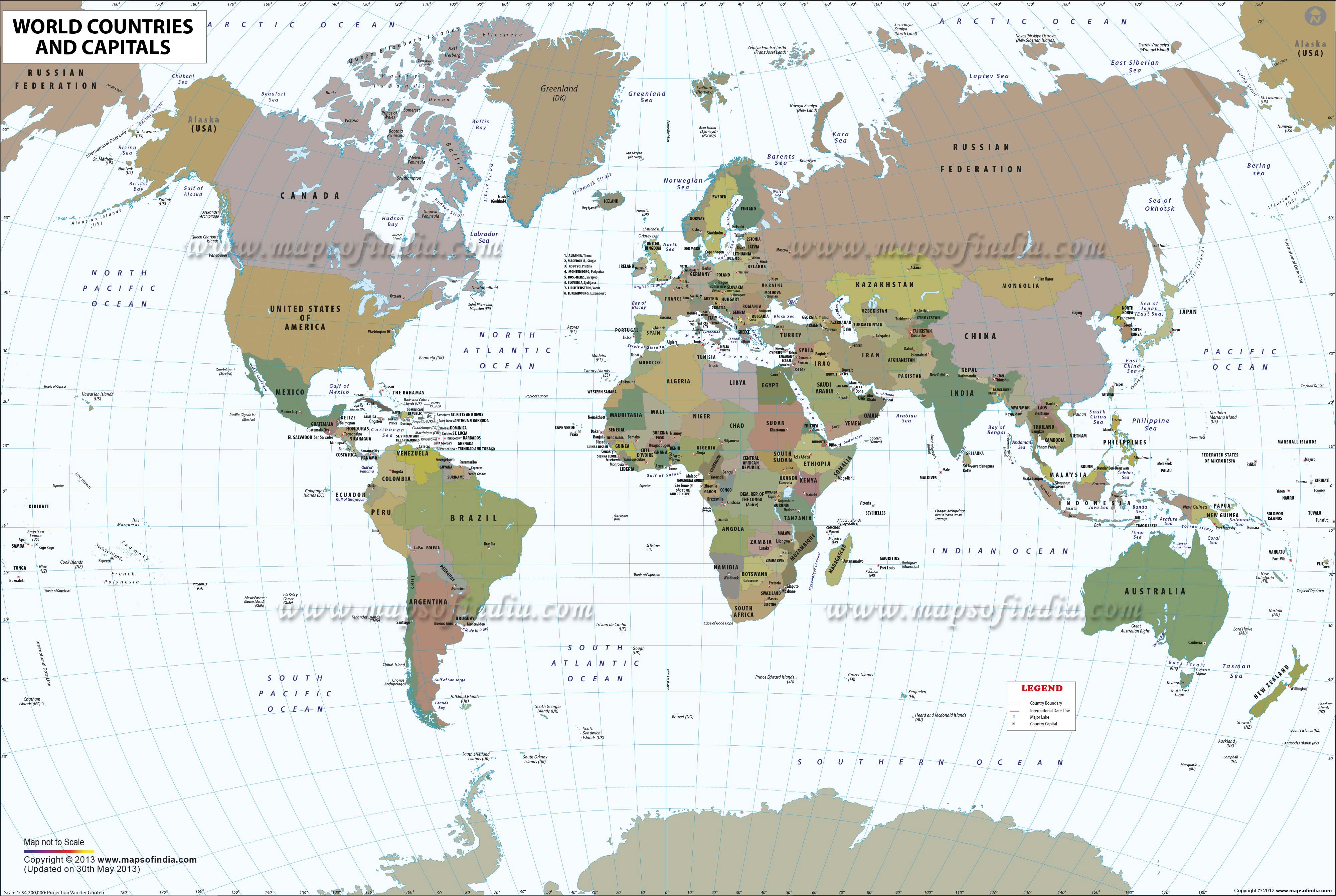 world map with countries Large Image