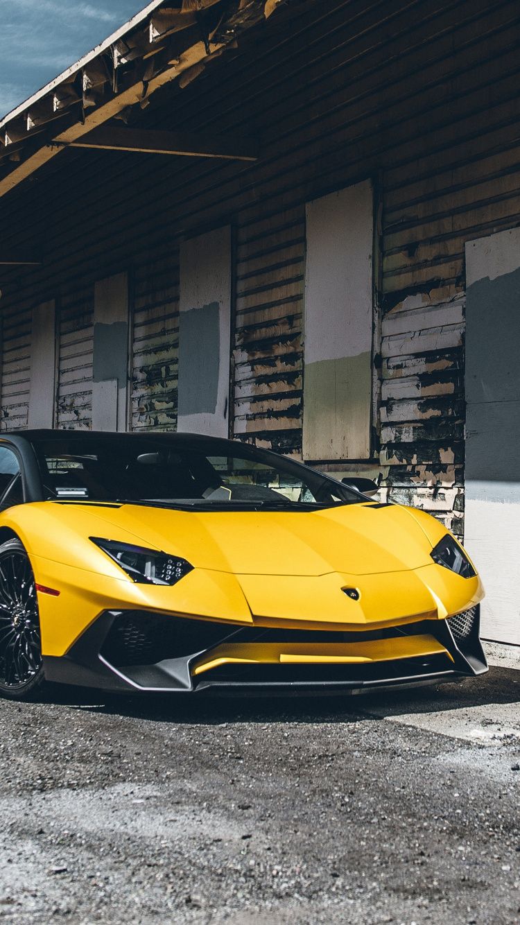 Download Yellow, sports car, Lamborghini Aventador wallpaper
