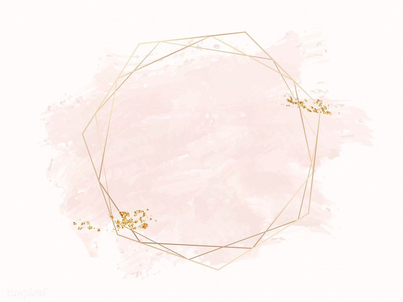 Download premium illustration of Gold geometric frame on a pink