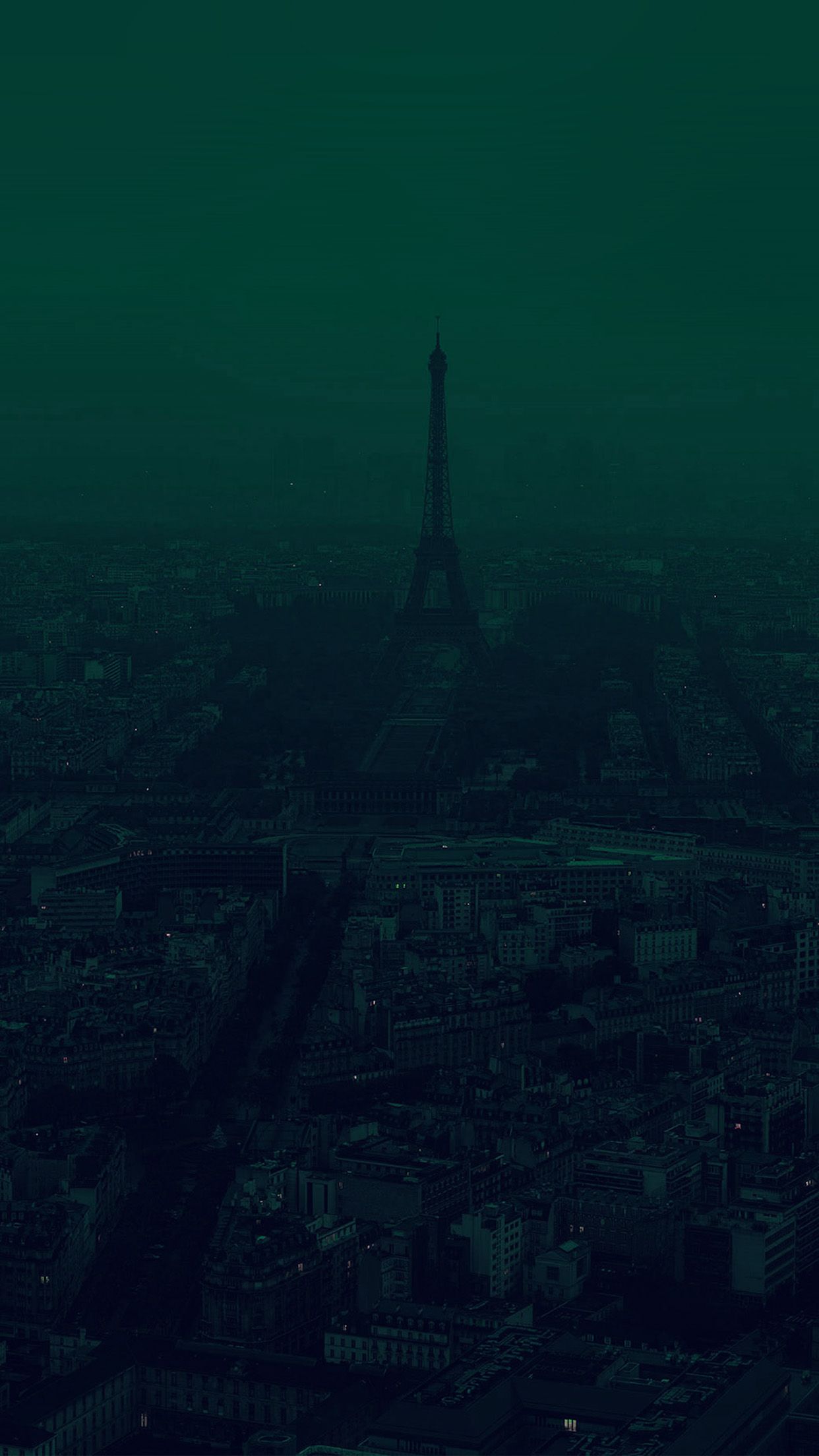 Paris Dark Green City Illustration Art Wallpaper