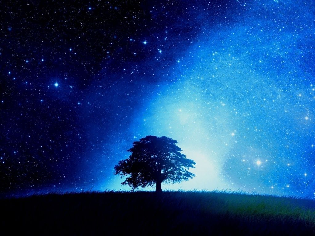 Blue Galaxy Nature & Stars HD Desktop Wallpaper. Night sky