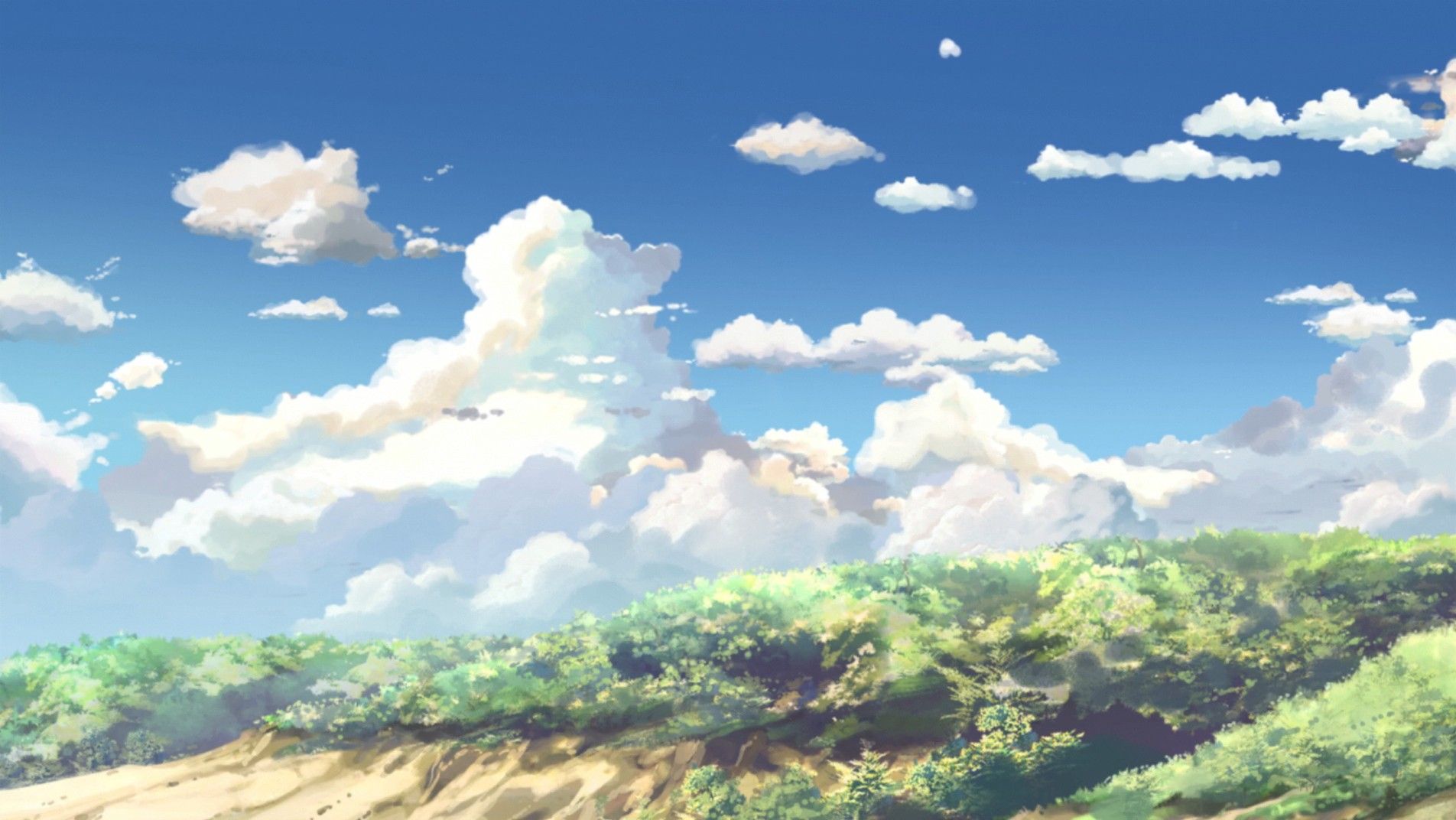 Anime Clouds And Lanscape Wallpaperx1072
