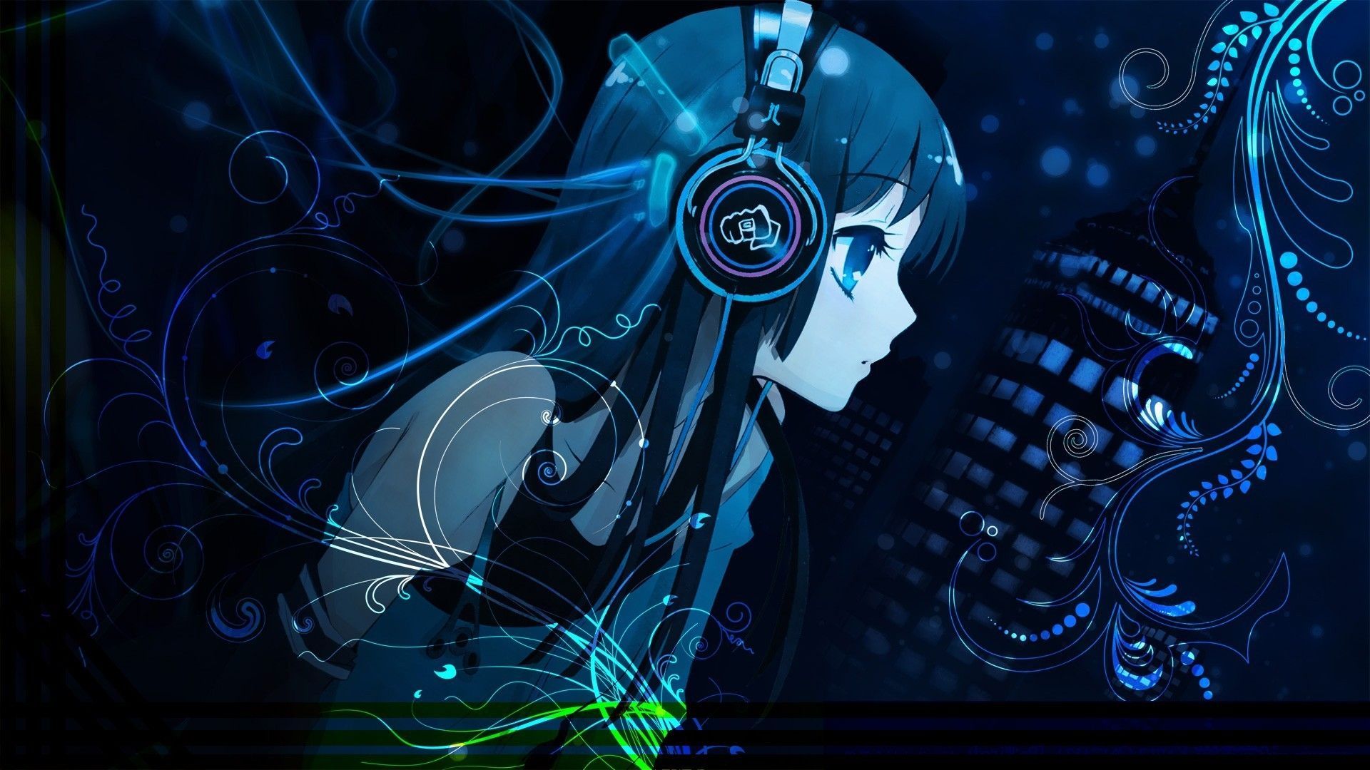 Anime Girl with Headphones Wallpaper Free Anime Girl with Headphones Background