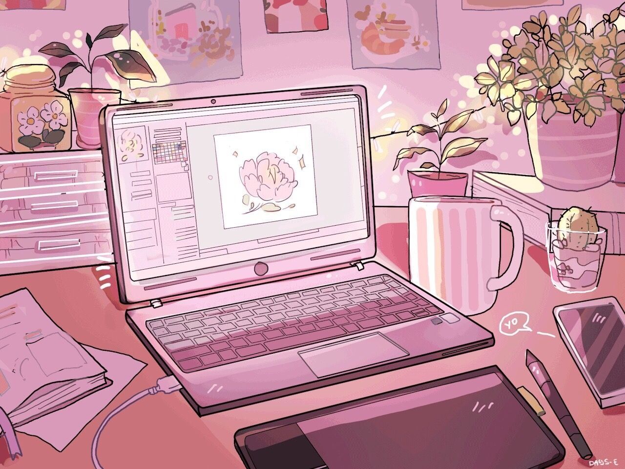 Tons of awesome laptop pink aesthetic wallpapers to download for free. 