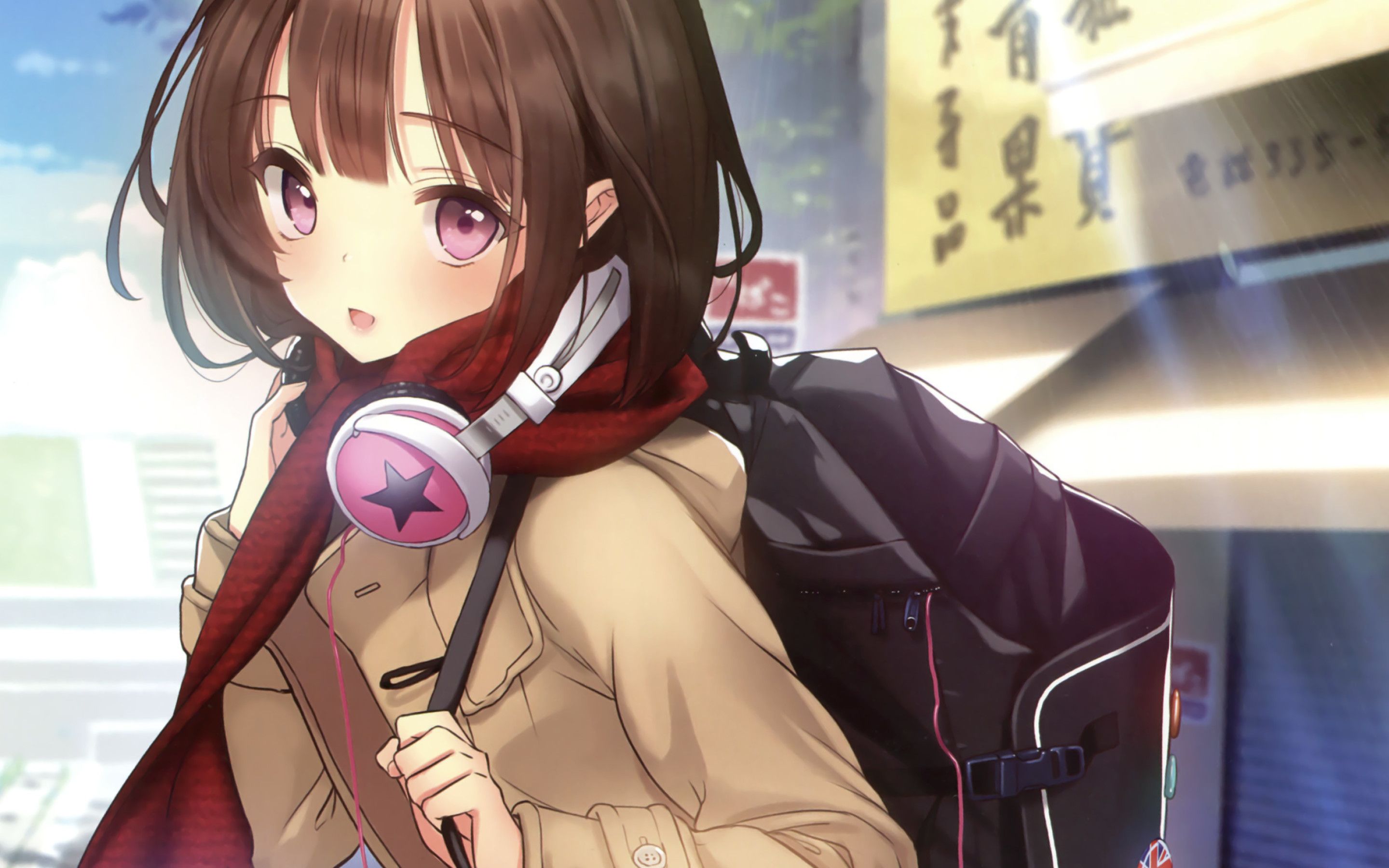Anime Girl With Headphones Artwork Macbook Pro Retina HD