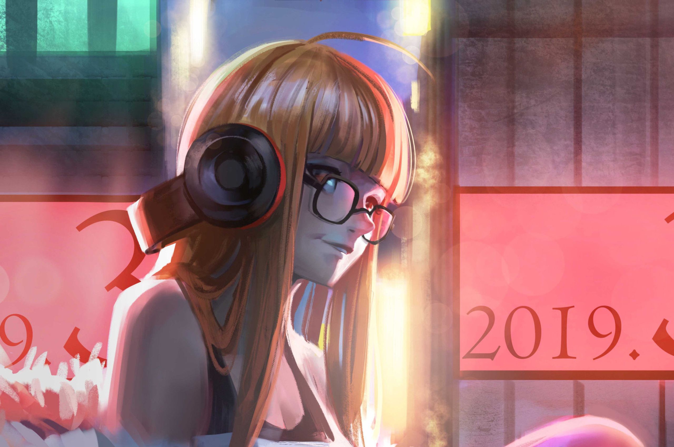 Anime Girl With Headphones Art Chromebook Pixel HD 4k