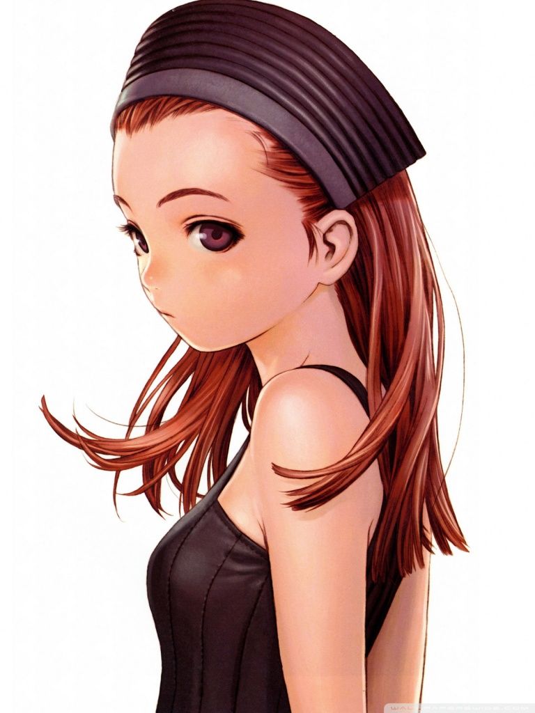 Anime Girl With Long Brown Hair And Brown Eyes Ultra HD Desktop