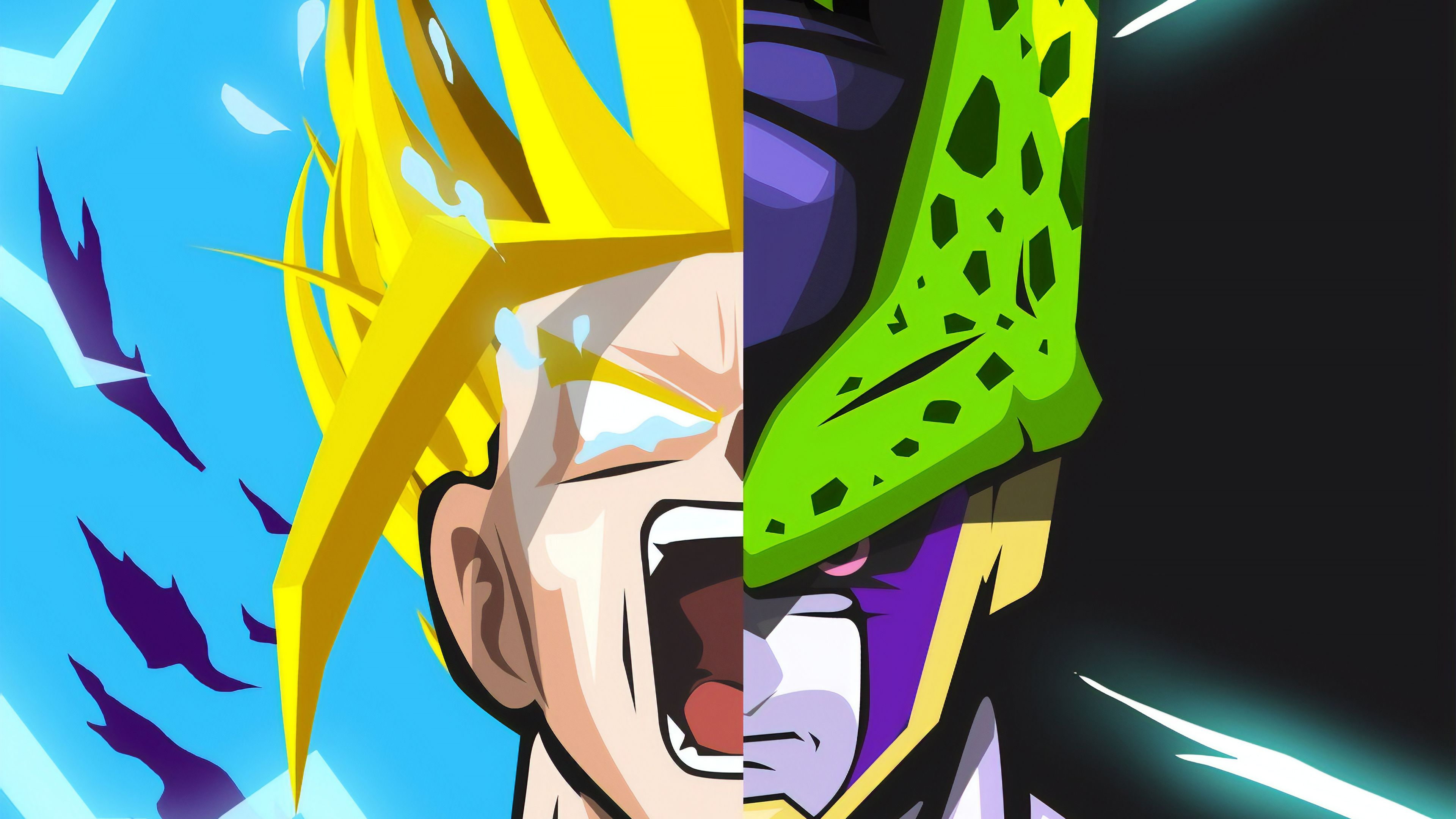Goku and Cell from Dragon Ball Anime Wallpaper 4k Ultra HD