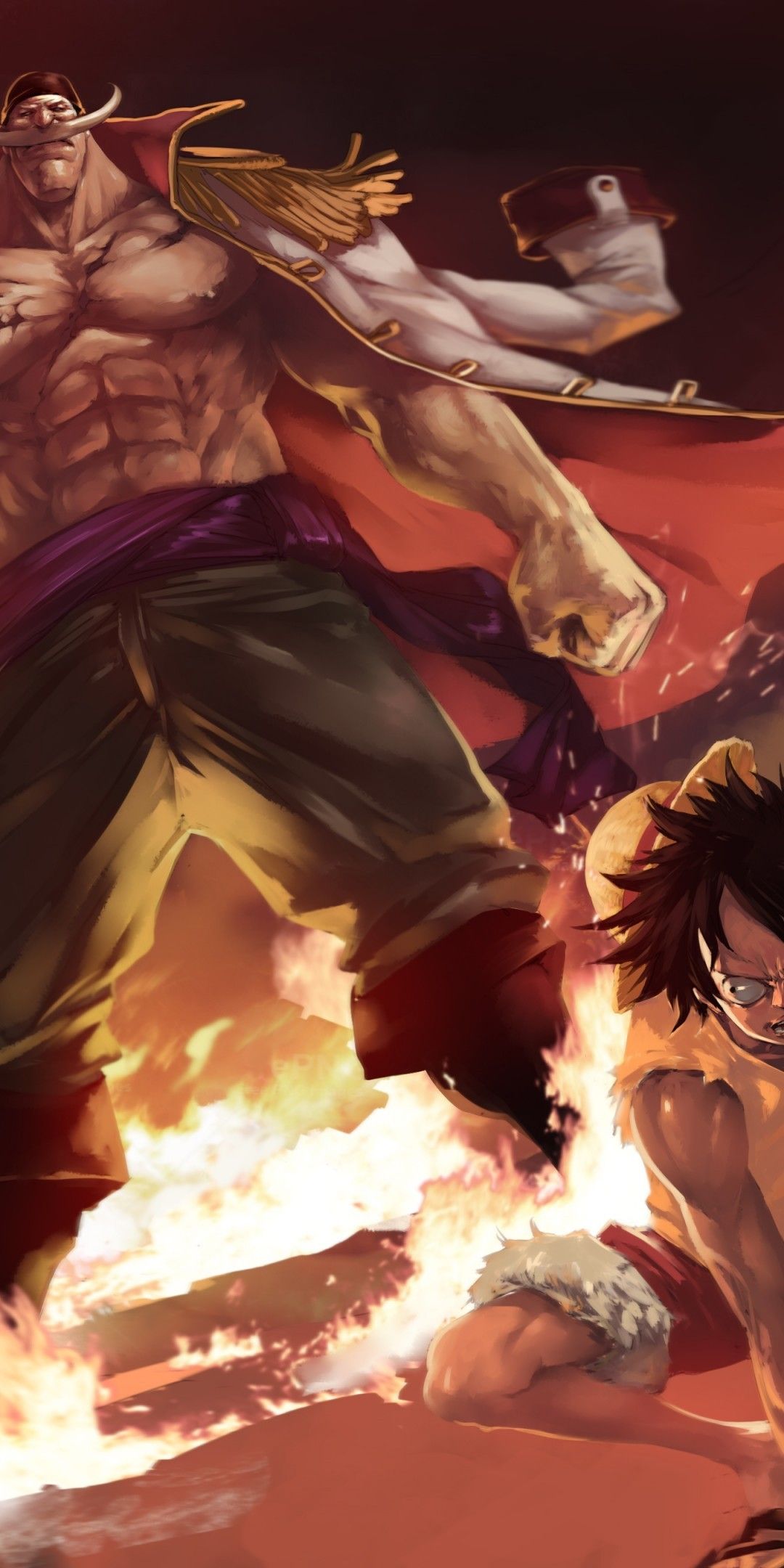 Download 1080x2160 One Piece, Monkey D. Luffy, Whitebeard, Edward