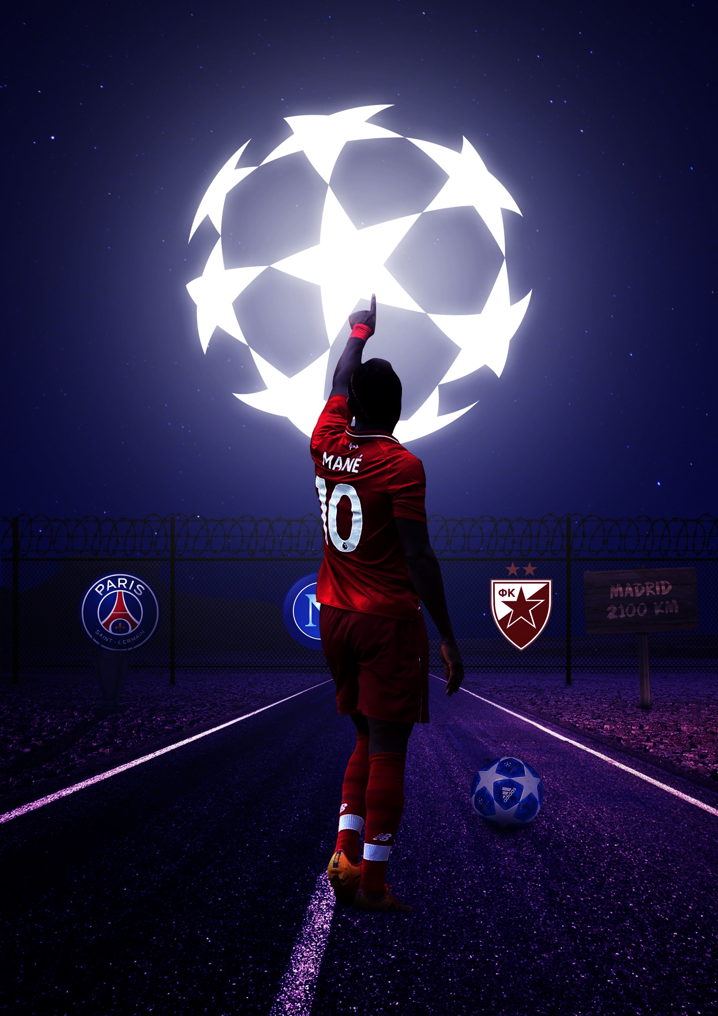 Sadio Mane Champions League Poster: The Journey Begins