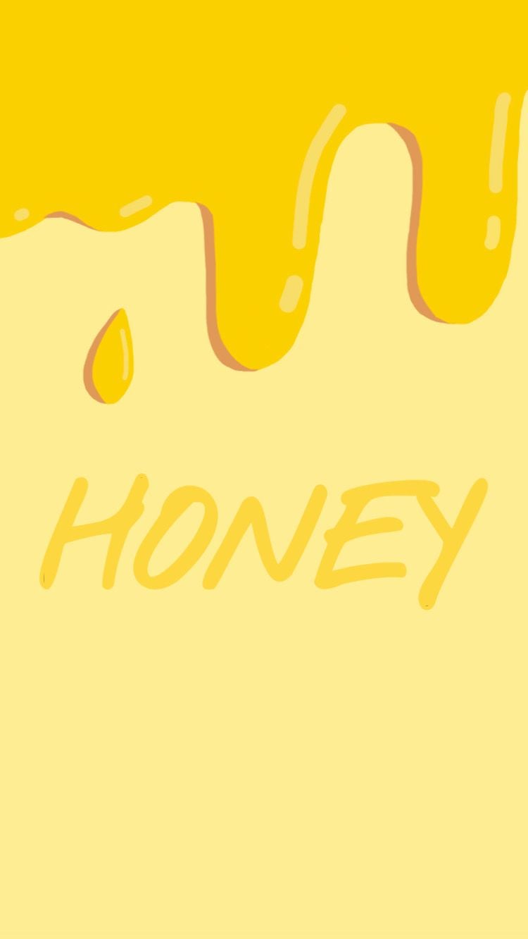 Honey. Wallpaper. Cute. Aesthetic. Yellow. Drip. iPhone. Girls