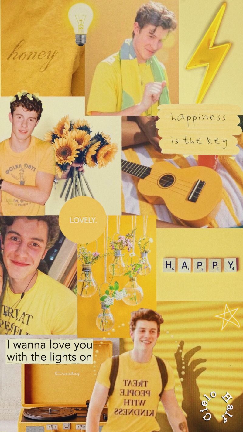 Shawn Mendes aesthetic wallpaper yellow