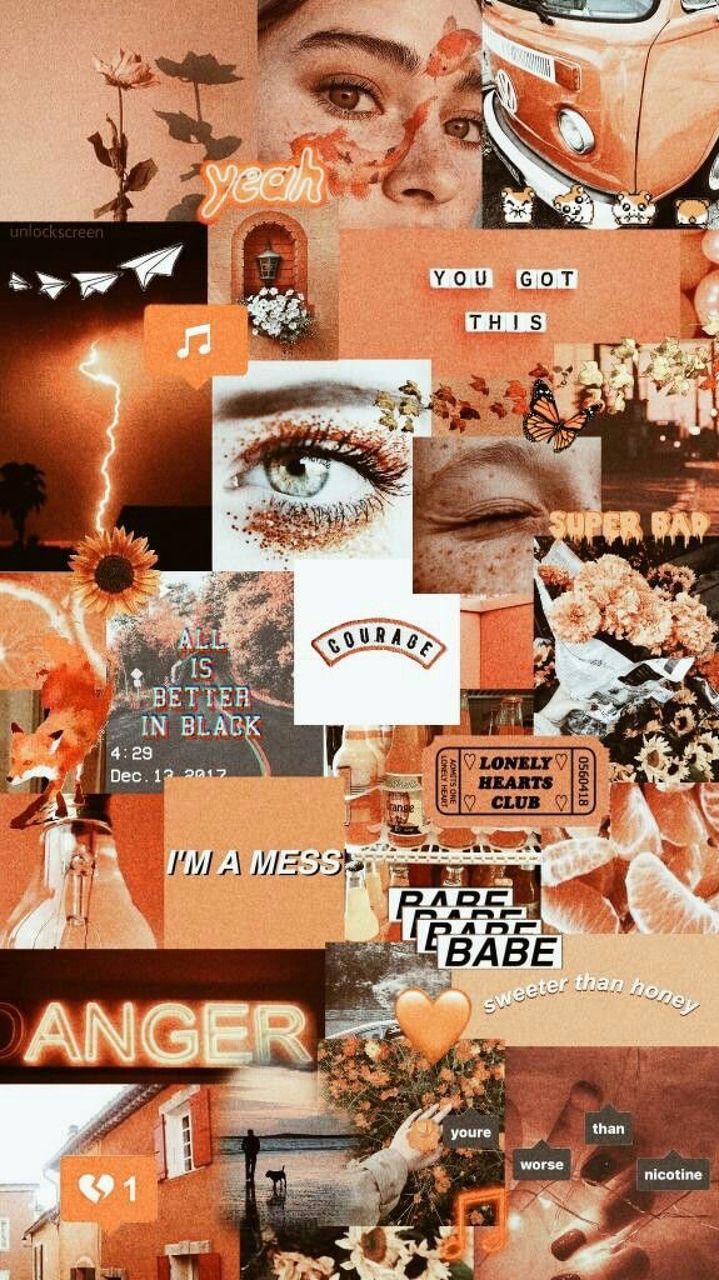 tumblr, aesthetic wallpaper, orange background and wallpaper