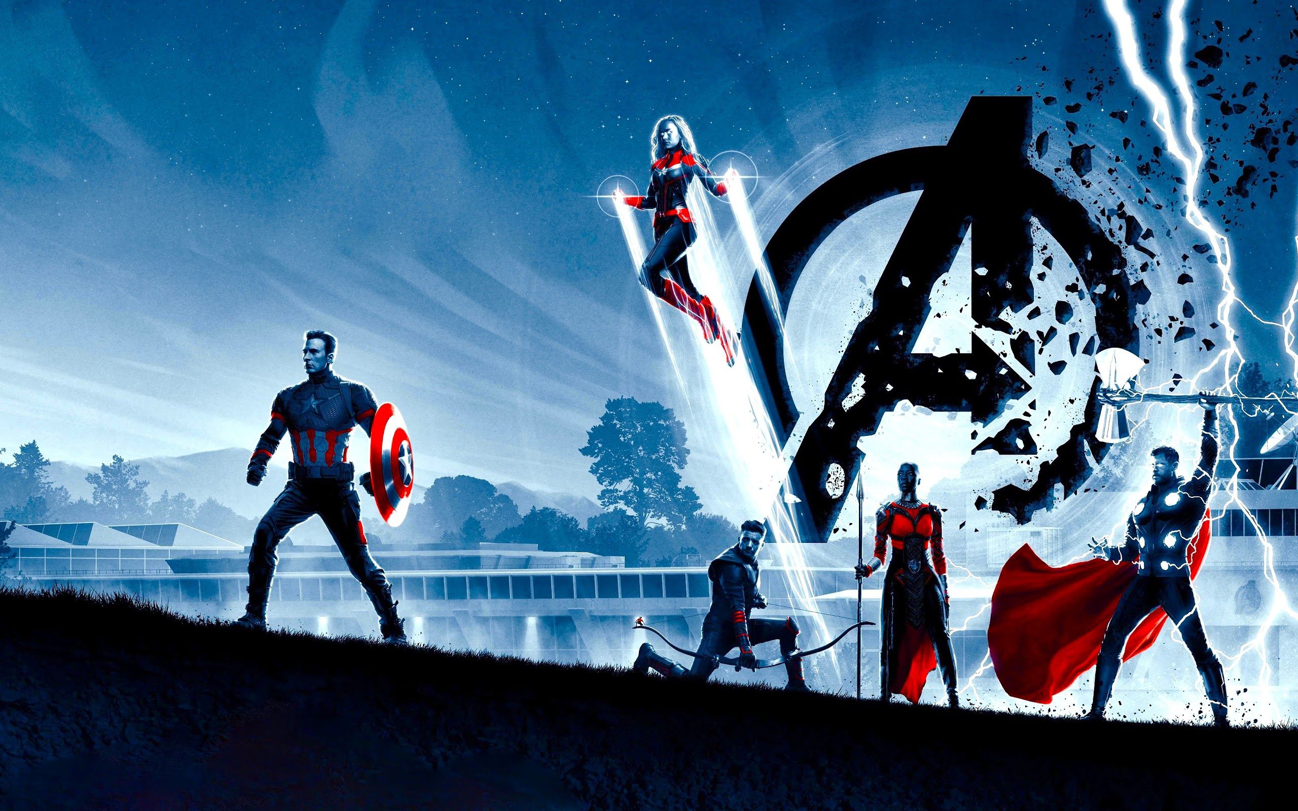 Avengers: Endgame Thor Captain America 4K Wallpaper