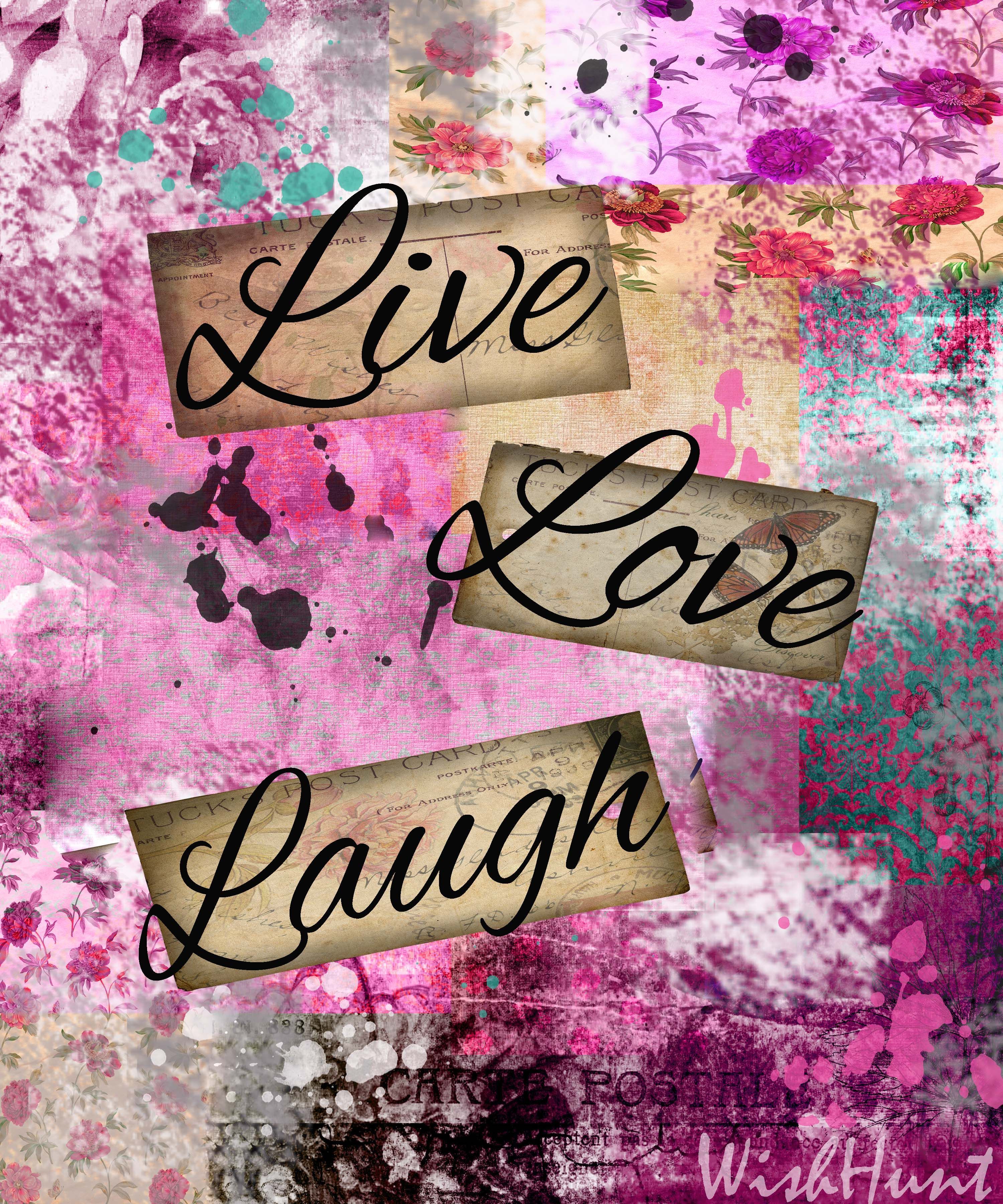 Live, Love, Laugh Script For Painting On Bulkhead Above Cupboards