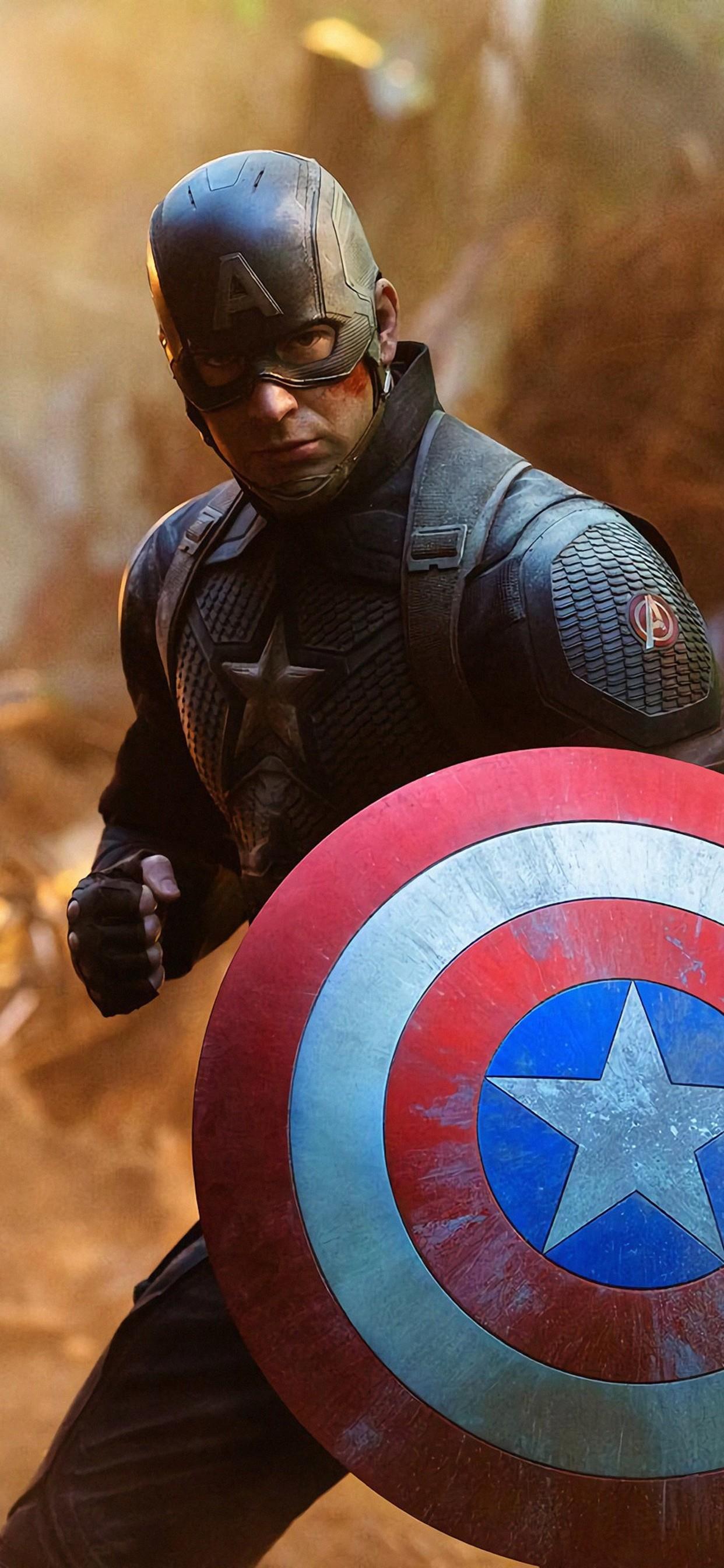 captain america avengers endgame movie iPhone X Wallpaper Free