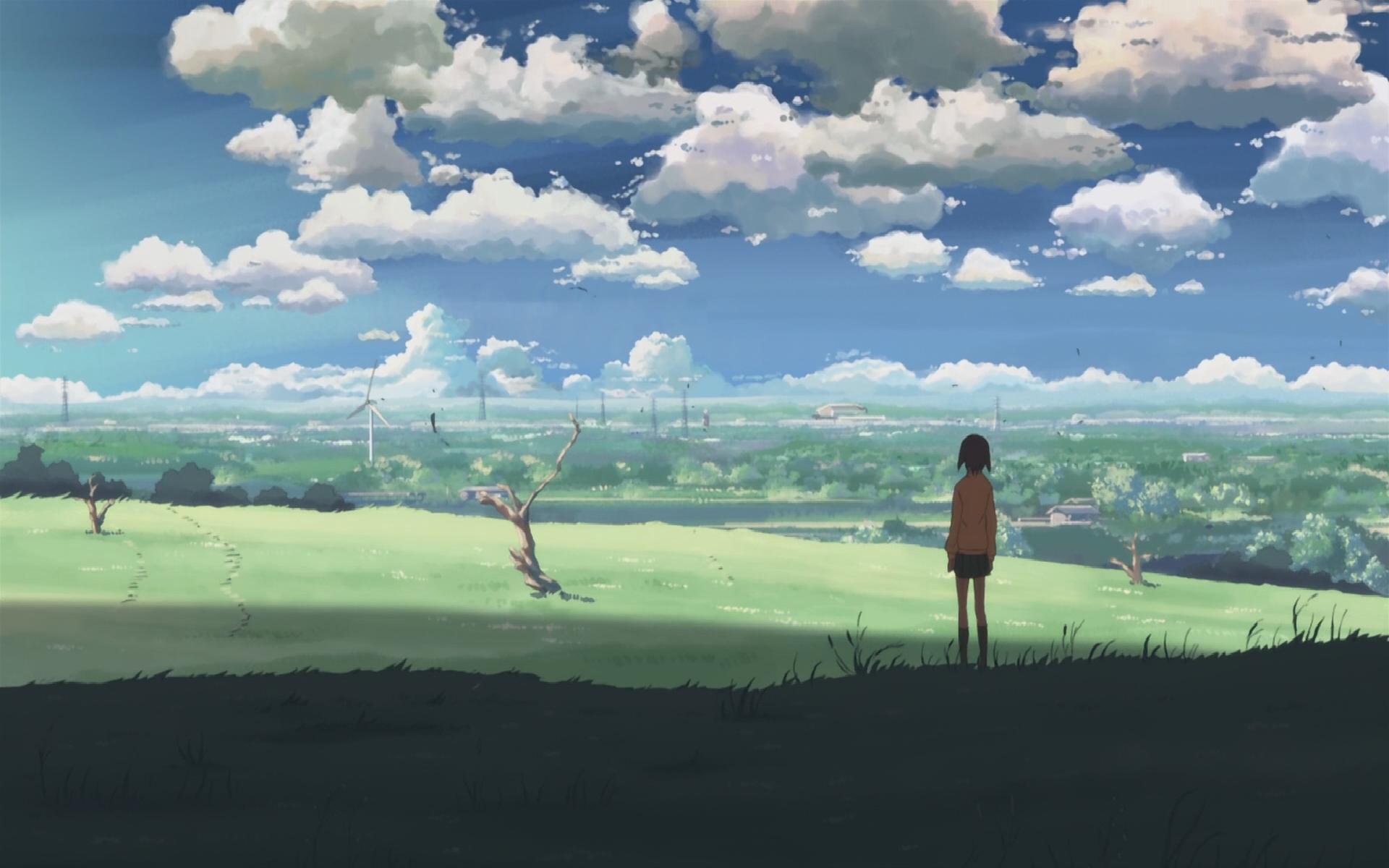 Clouds landscapes makoto shinkai 5 centimeters per second anime