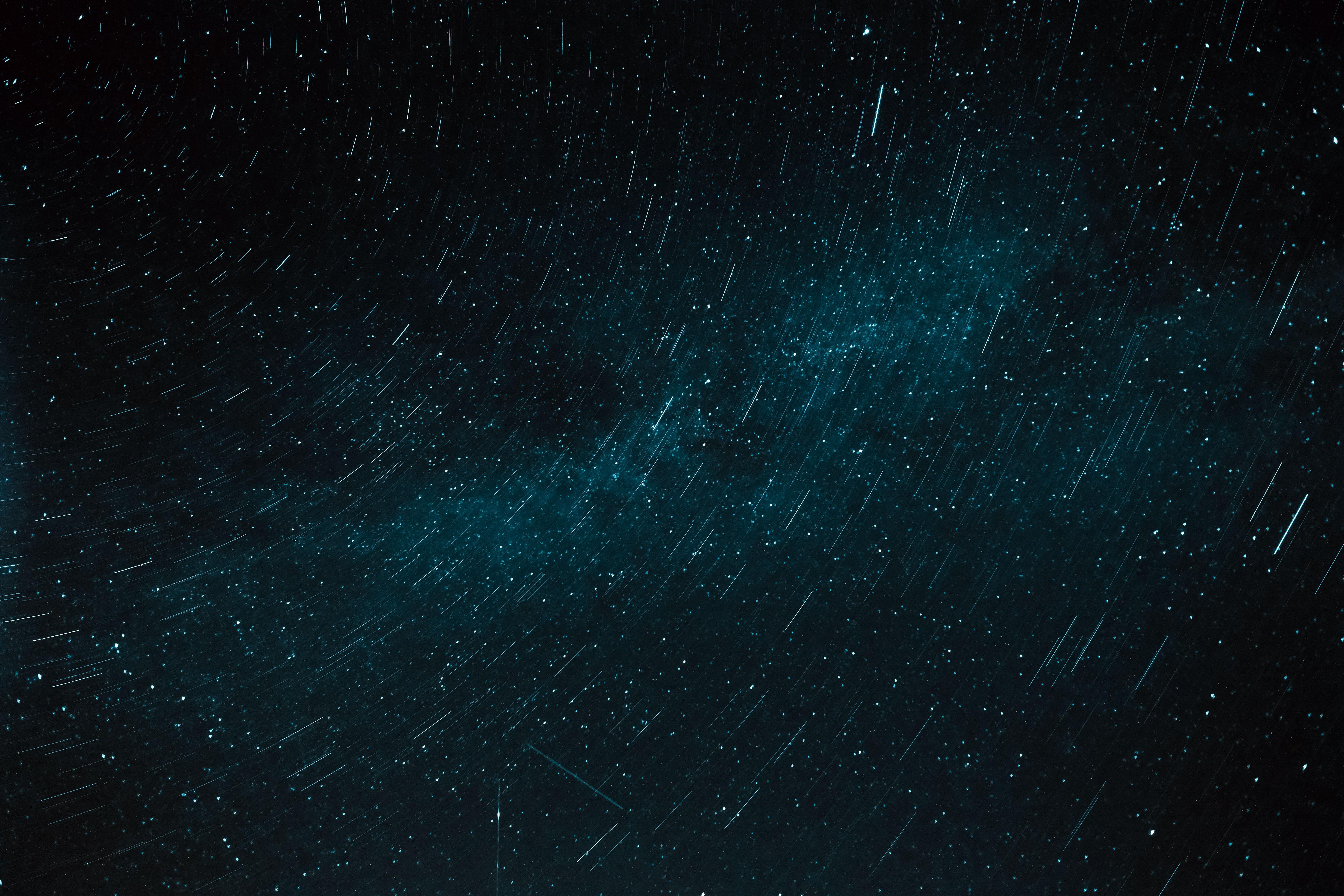 wallpaper starry sky, stars, long exposure, blur, dark HD