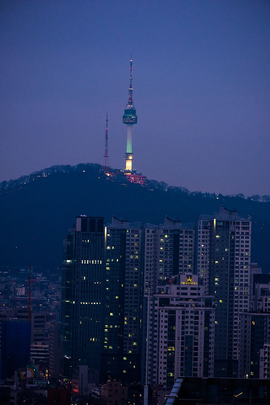 HD Wallpaper: South Korea, Yongsan Gu, Seoul Tower, N Tower, Ytn, Night, City Night