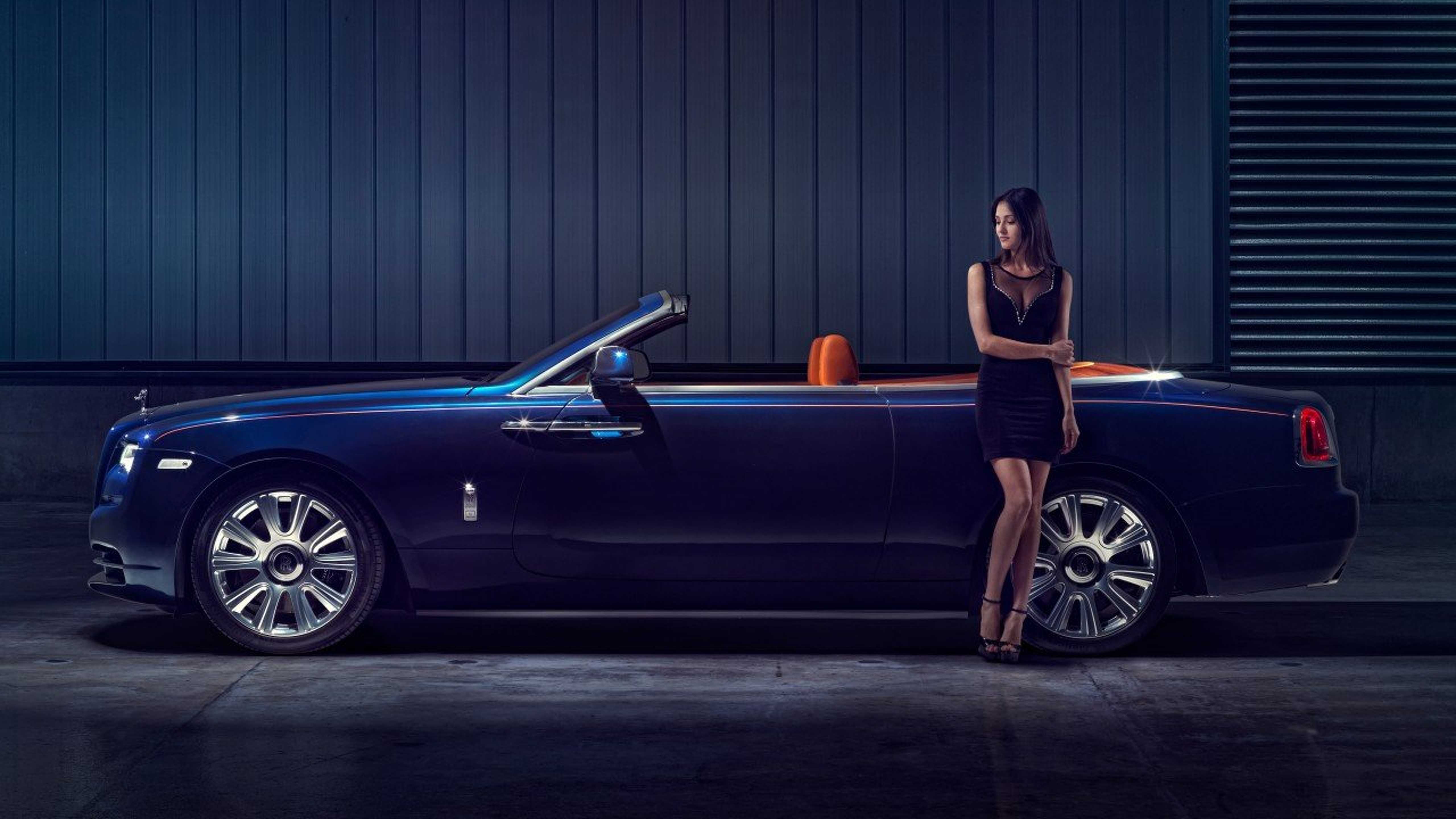 Rolls Royce Dawn Model Posing HD Wallpaper (5120x2880)