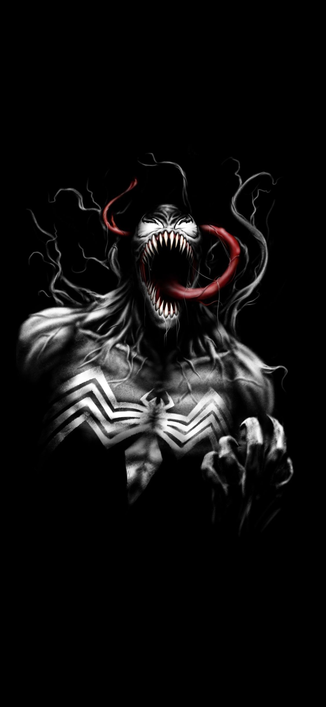 Artwork, villain, venom, minimal, dark, 1125x2436 wallpaper