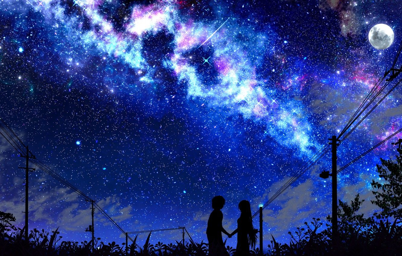 Anime Starry Sky Art Wallpapers Wallpaper Cave