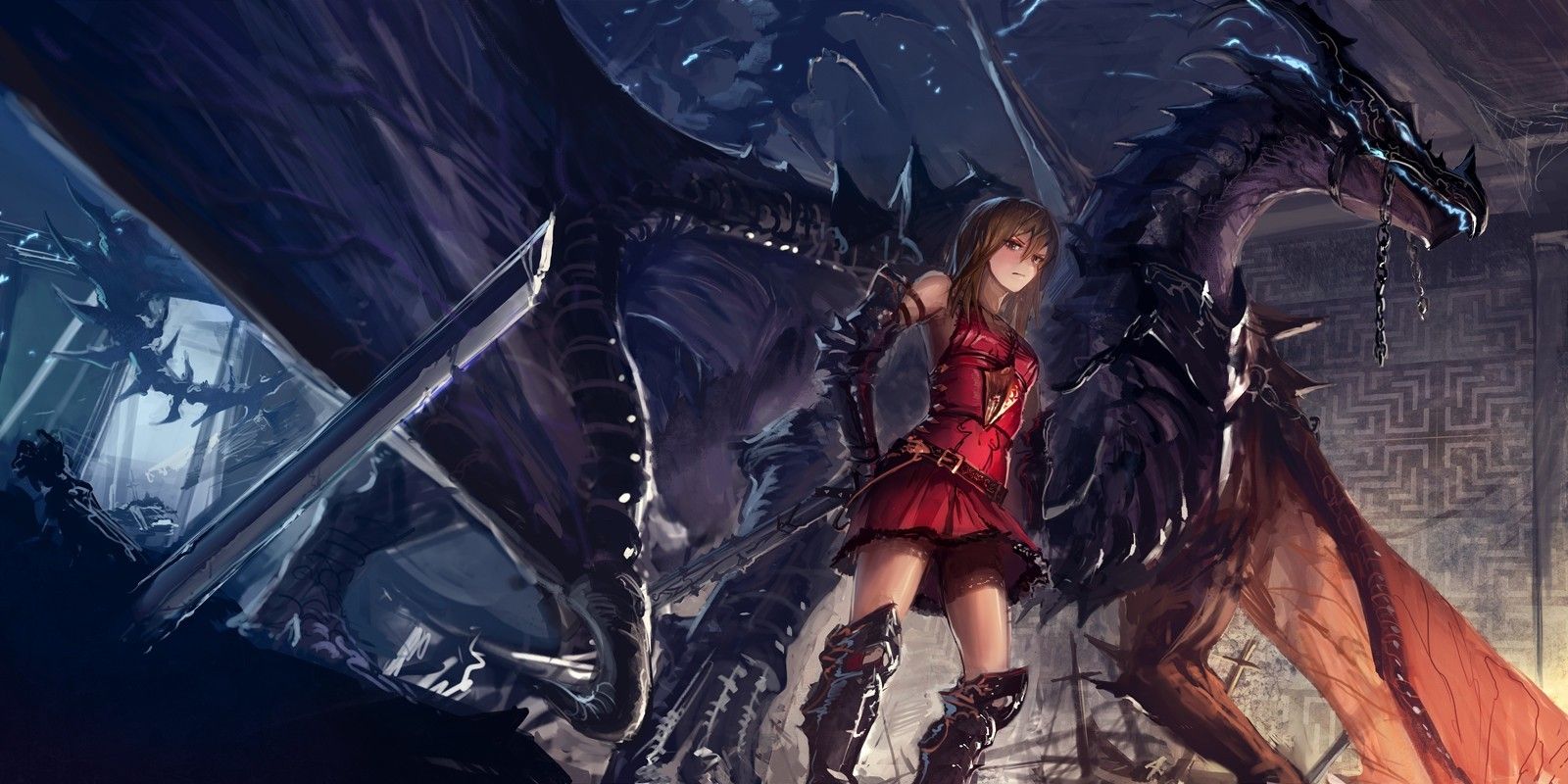 Free download Anime Girls Dragon Warrior wallpaper anime Wallpaper