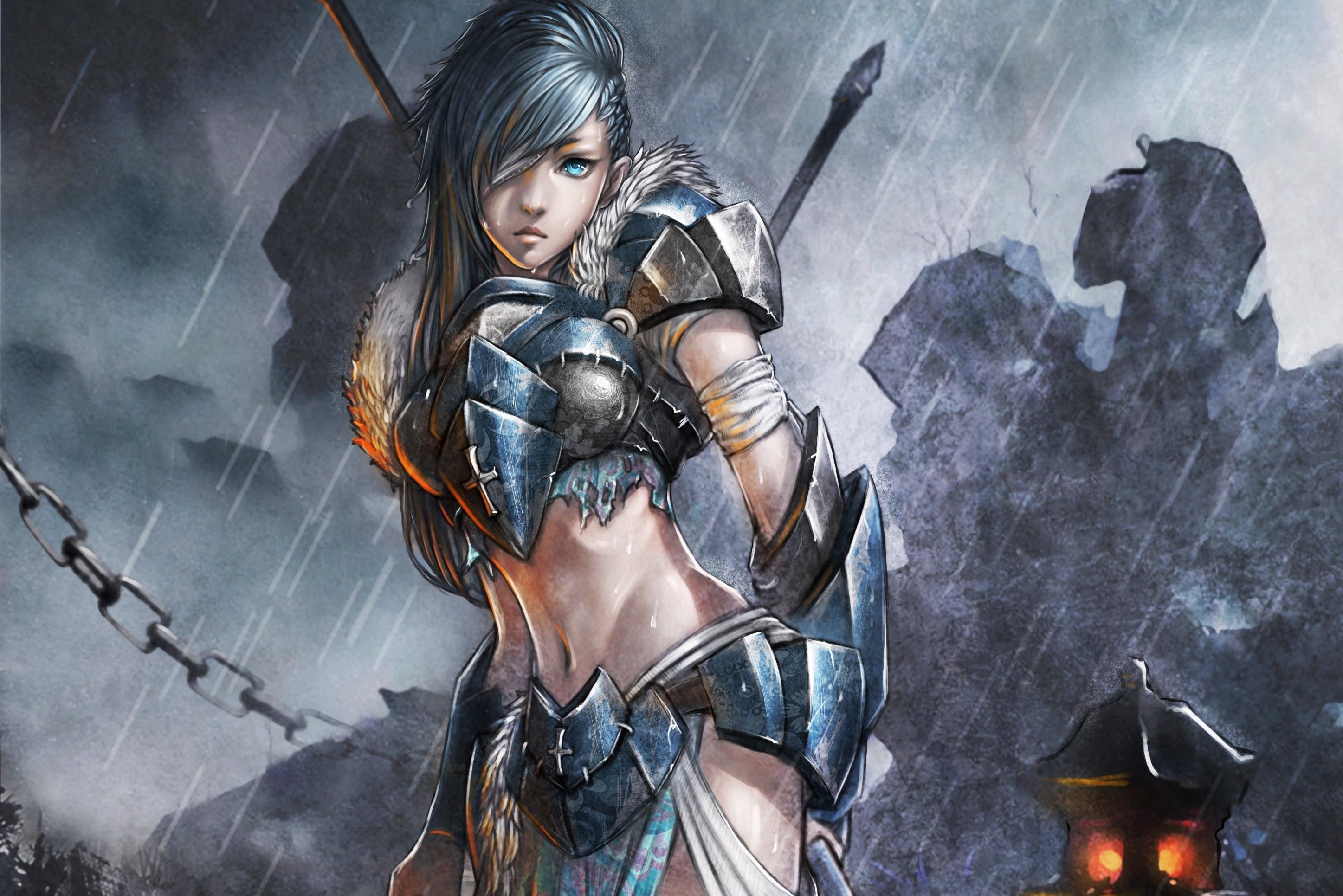 Anime Female Warrior Wallpaper