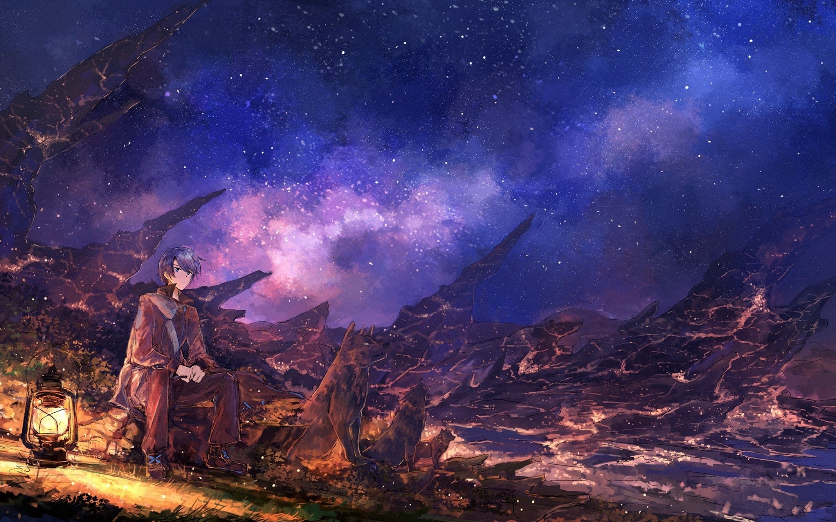 Anime Starry Sky Background