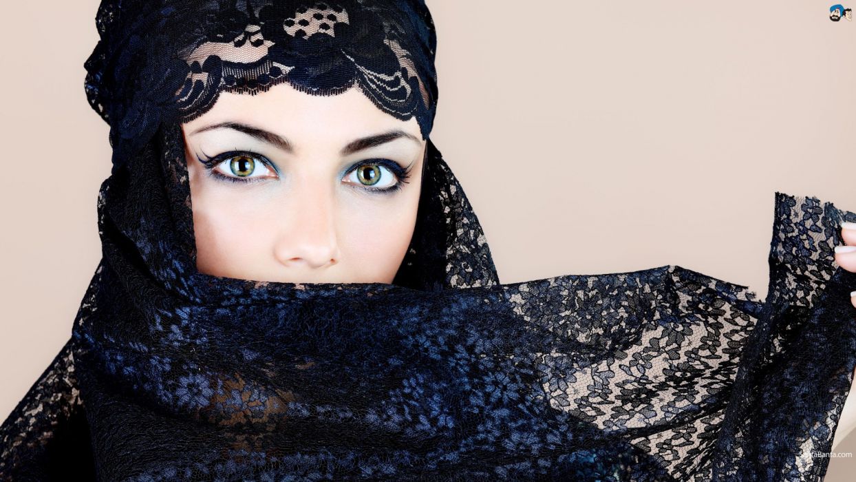 Women brown eyes hijab Arab shawl models wallpaperx1080
