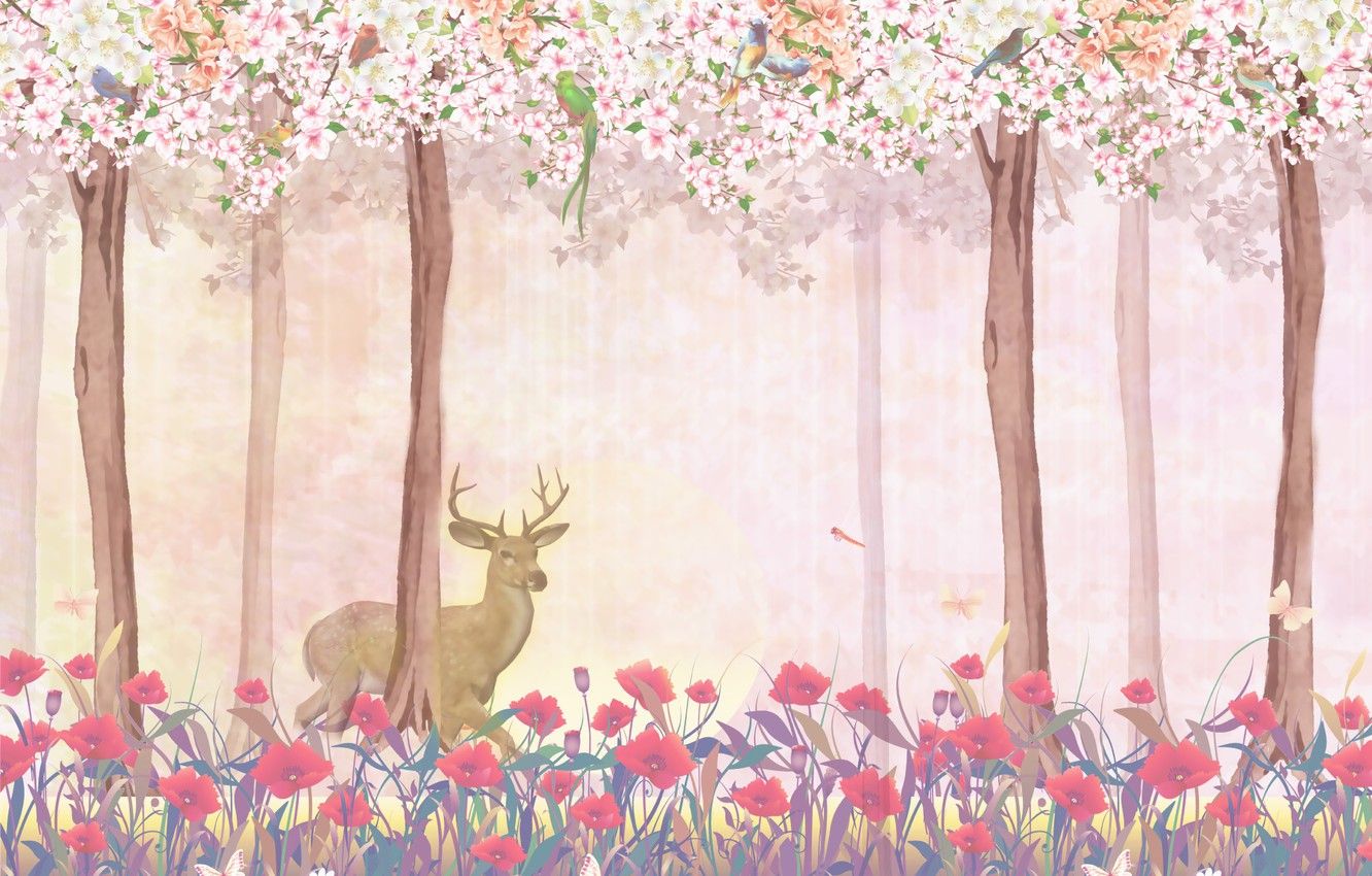 Spring Deer Pink Wallpapers - Wallpaper Cave