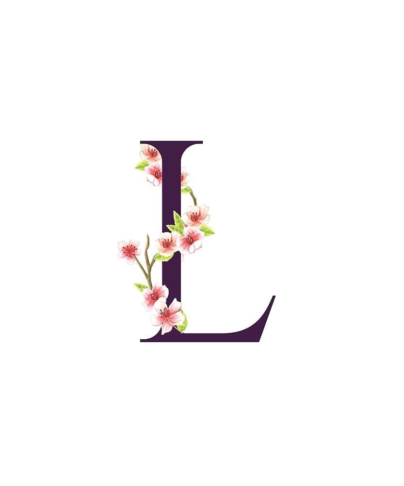 Monogram L Pretty Pink Cherry Blossoms' Sticker by floralmonogram. Cute wallpaper background, Emoji wallpaper, Stylish alphabets