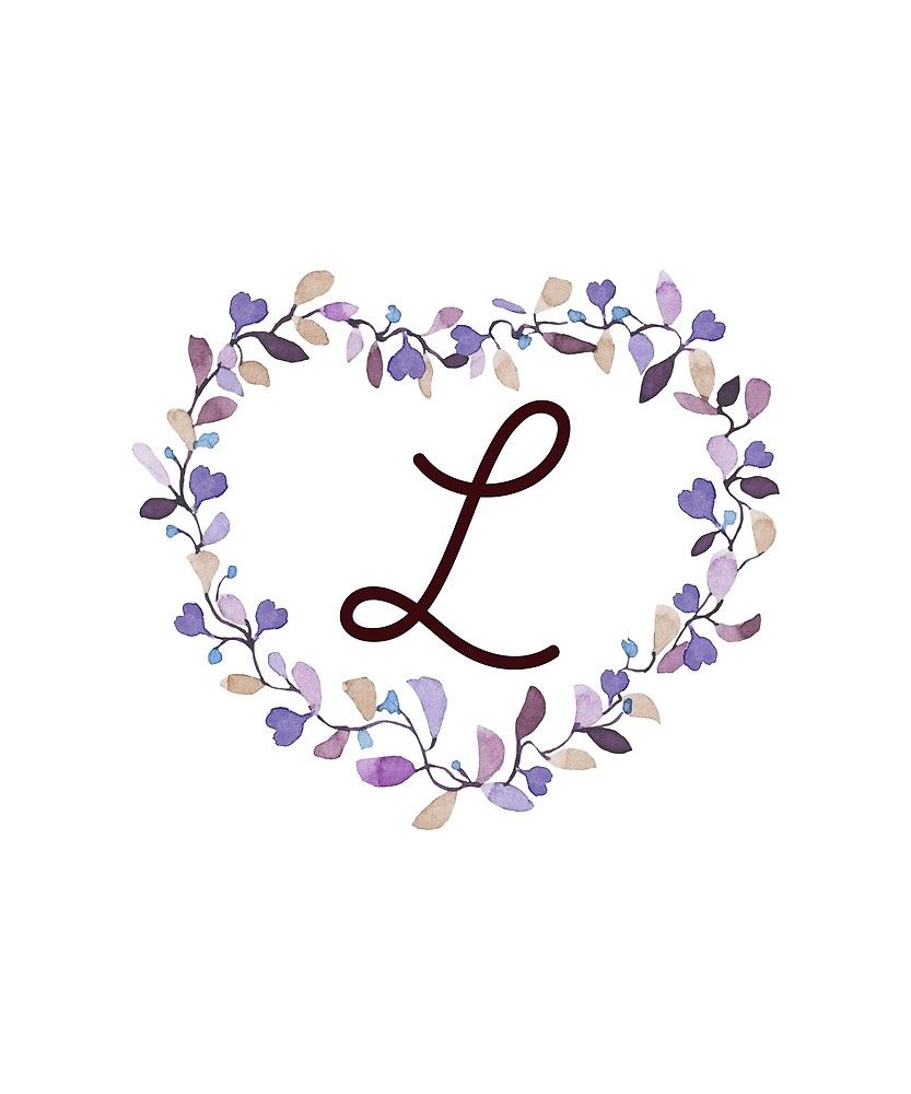 Monogram L Little Lilac Hearts' Sticker by floralmonogram in 2020