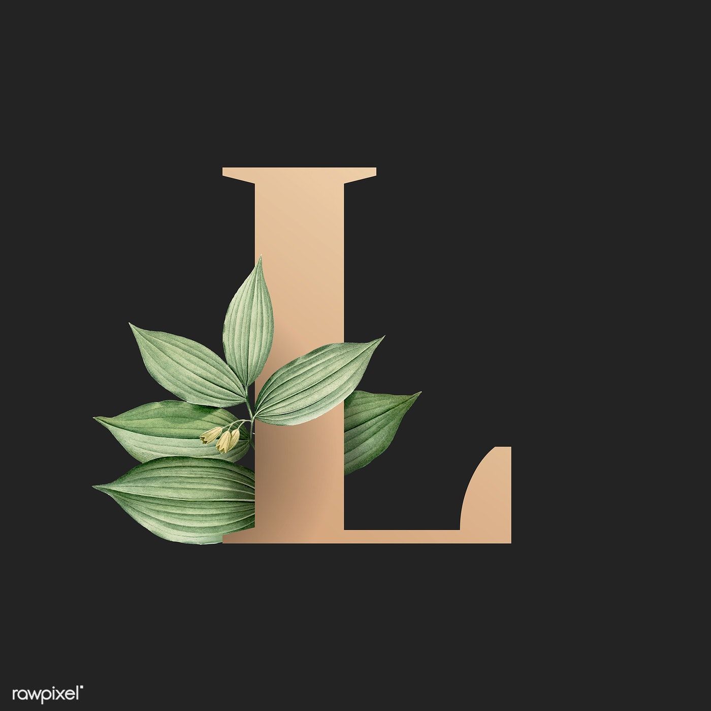 Download premium vector of Botanical capital letter L vector