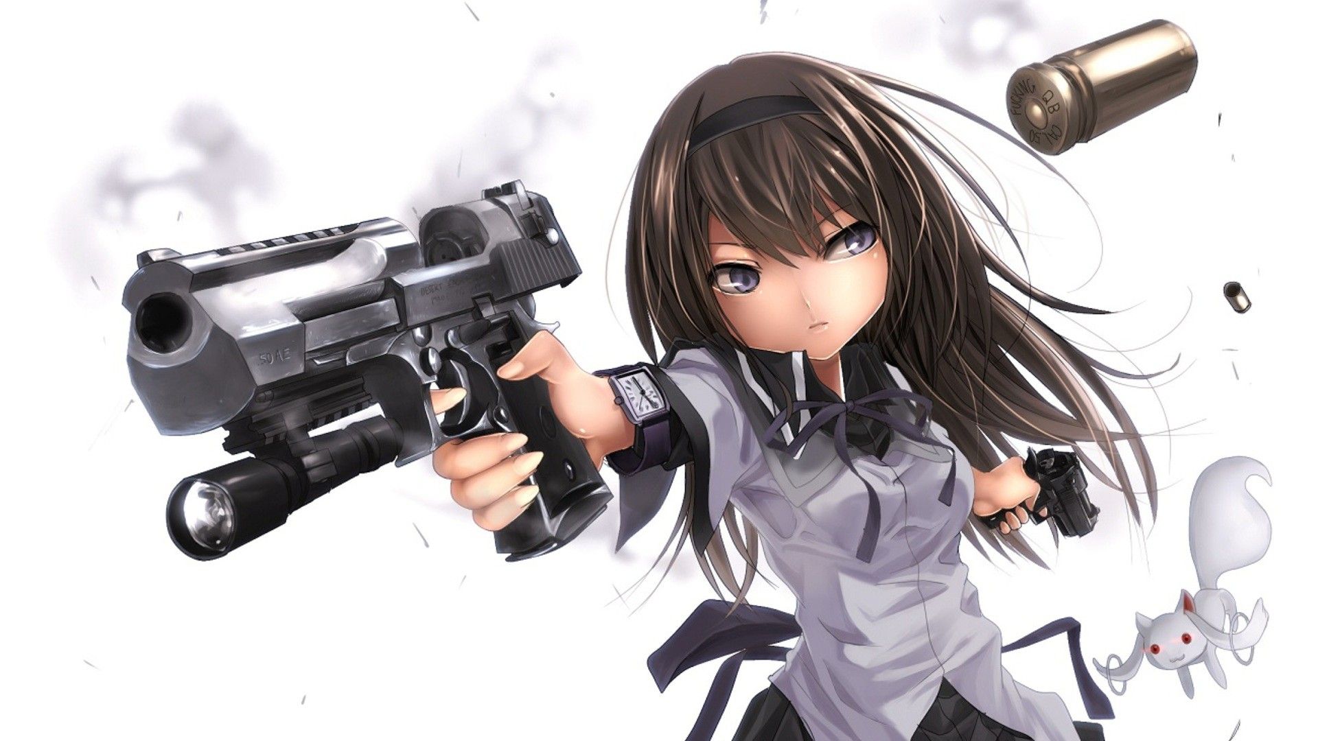 #gun, #Mahou Shoujo Madoka Magica, #anime girls, #Akemi