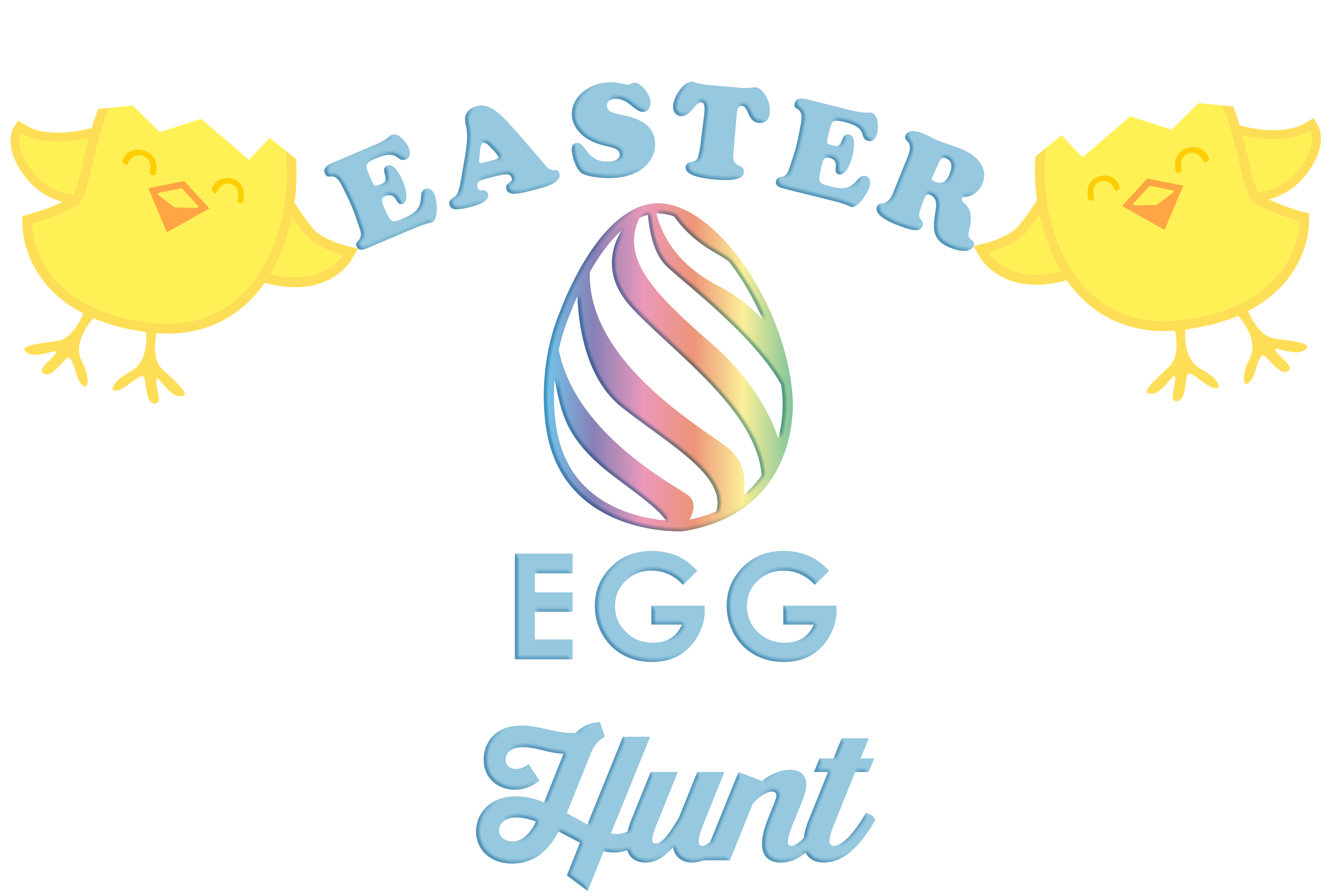 Easter Egg Hunt with Chickens Clip Art PNG Image