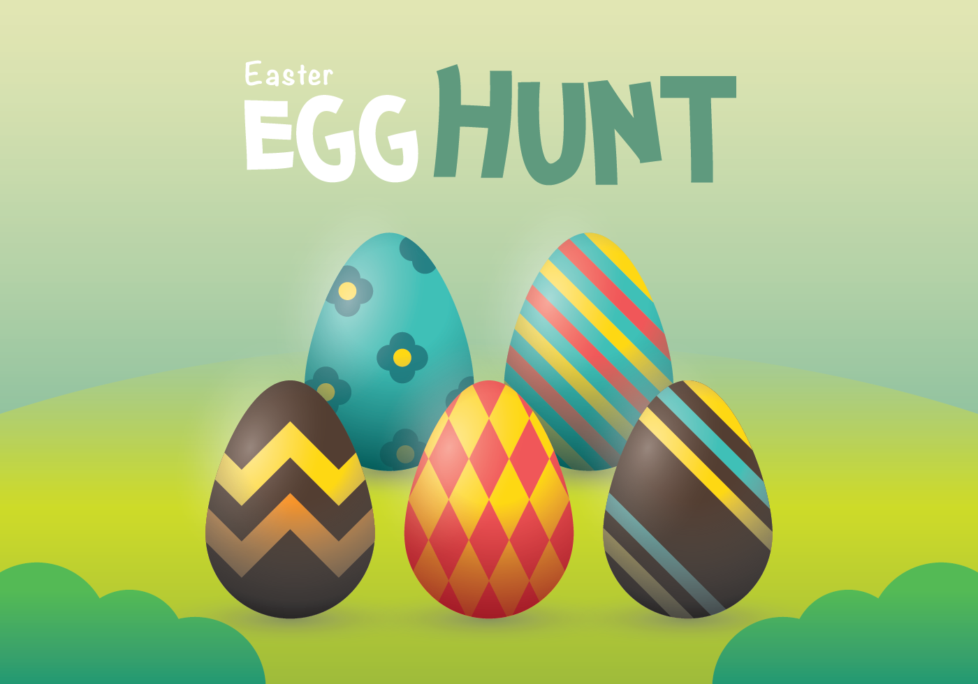 Easter Egg Hunt Vector Wallpaper Free Vectors, Clipart