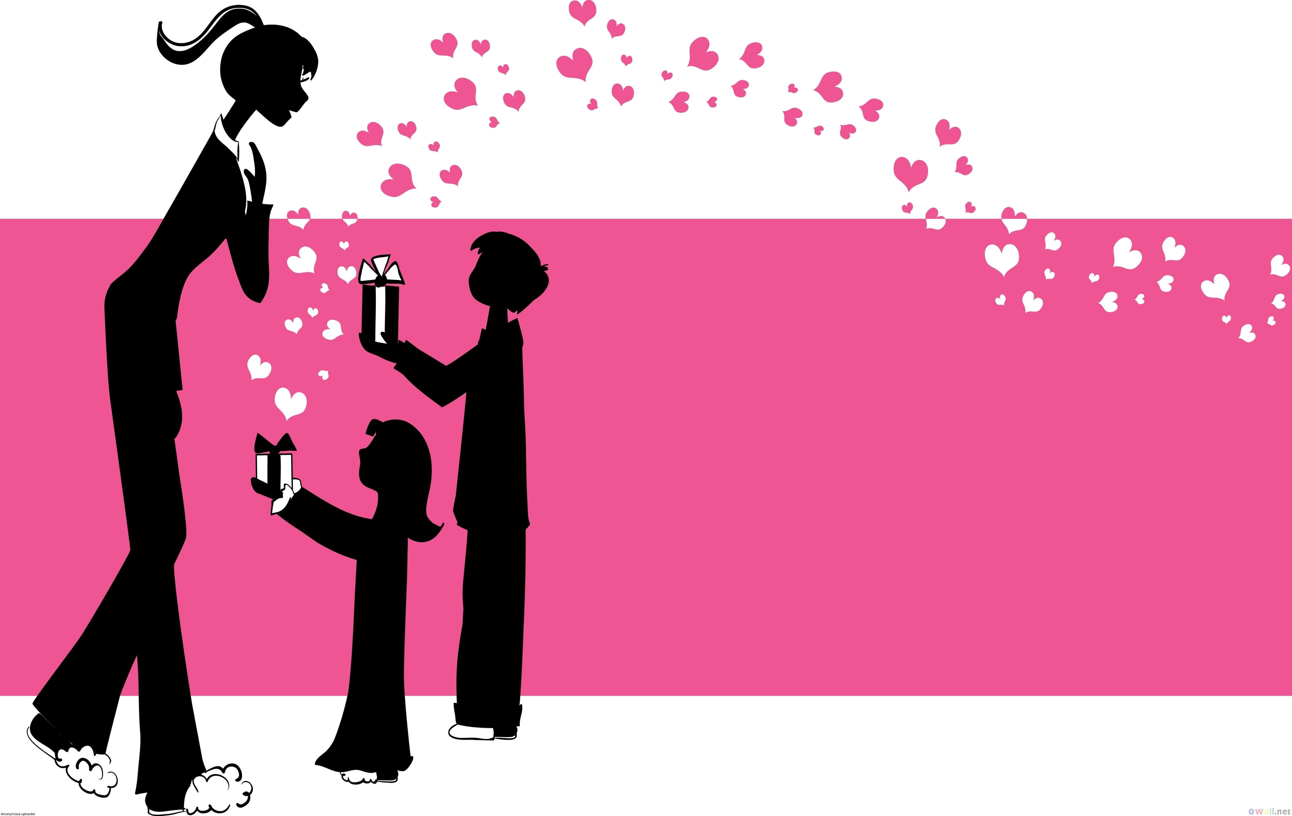 Happy Mothers Day Wishes HD Wallpaper Desktop Silhouette