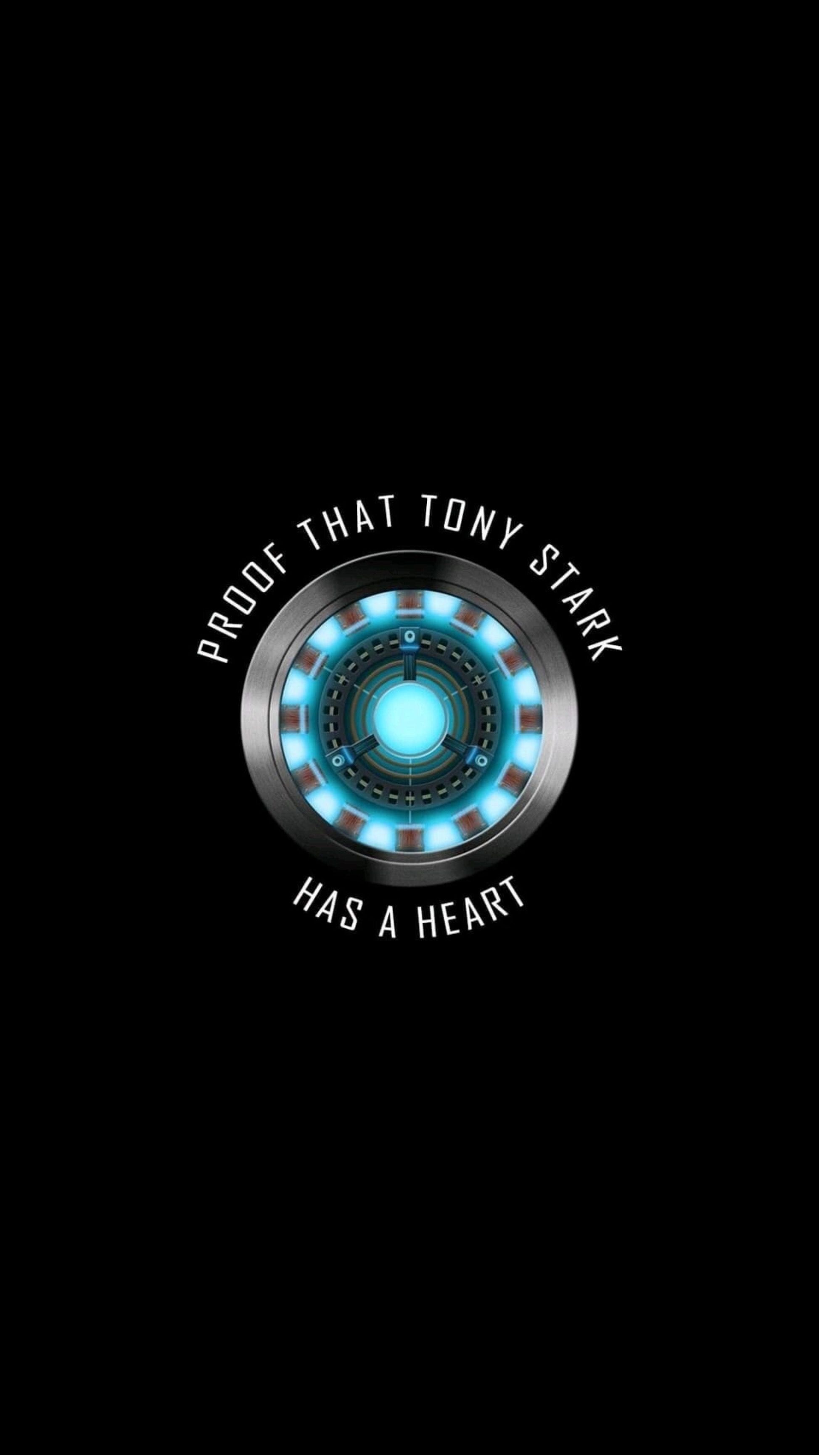 proof that tony stark has a heart” wallpaper with arc reactor blue