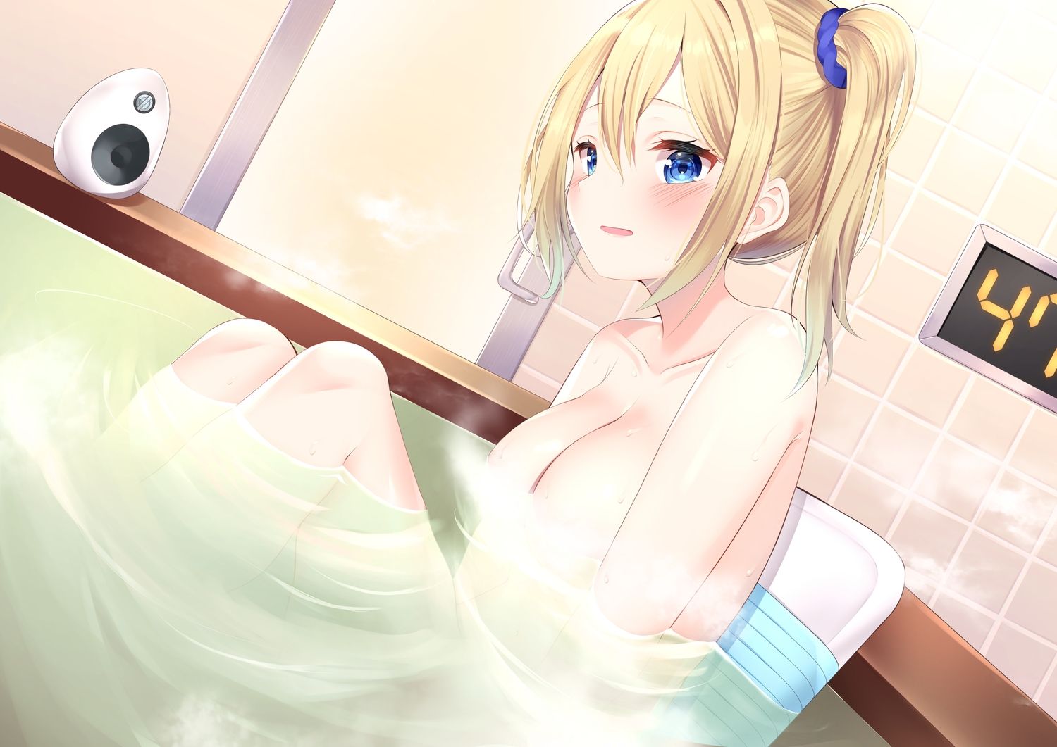aqua eyes bath bathtub blonde hair blush breasts hayasaka ai