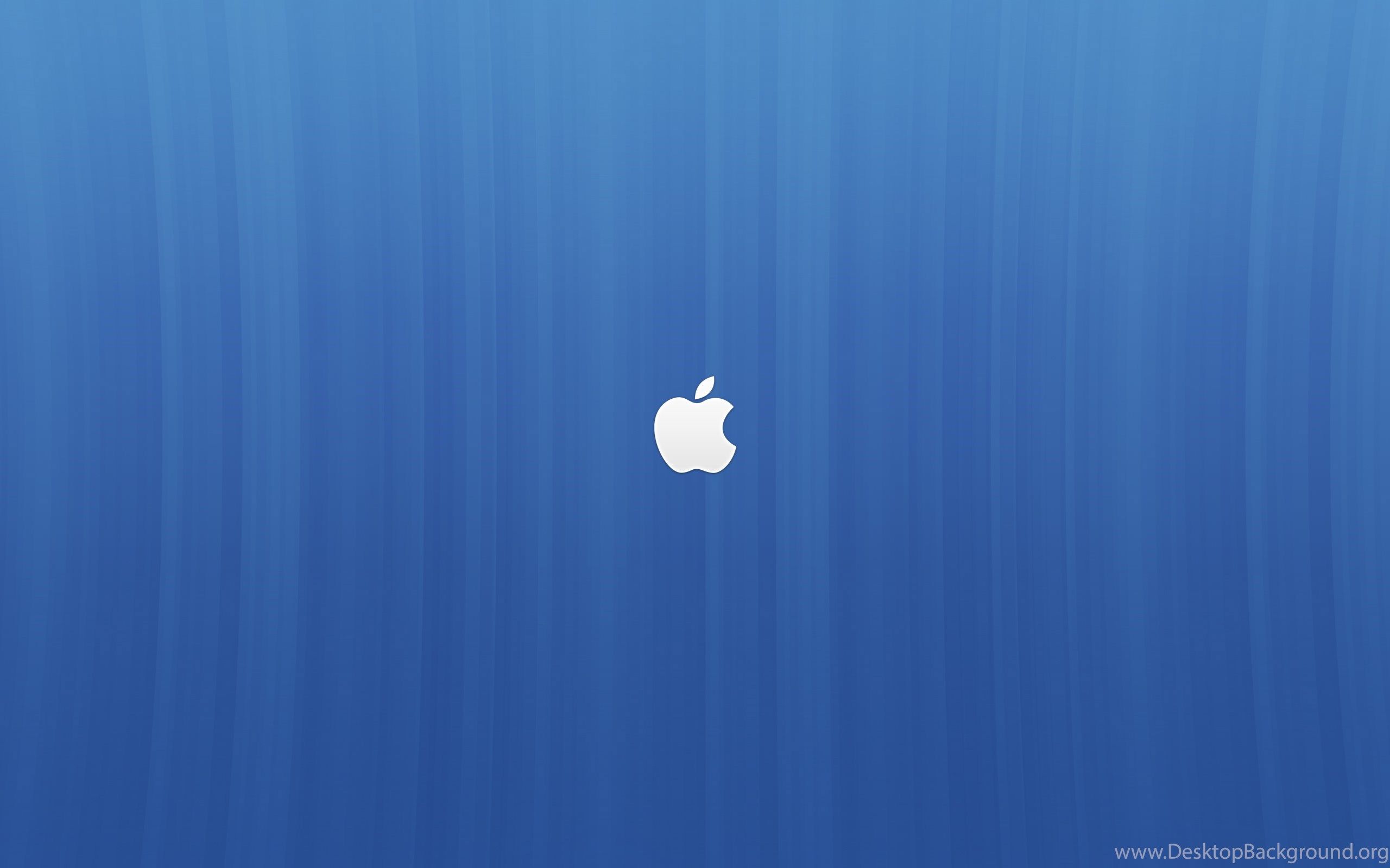 Small Apple Logo Blue Background Wallpaper Desktop Background