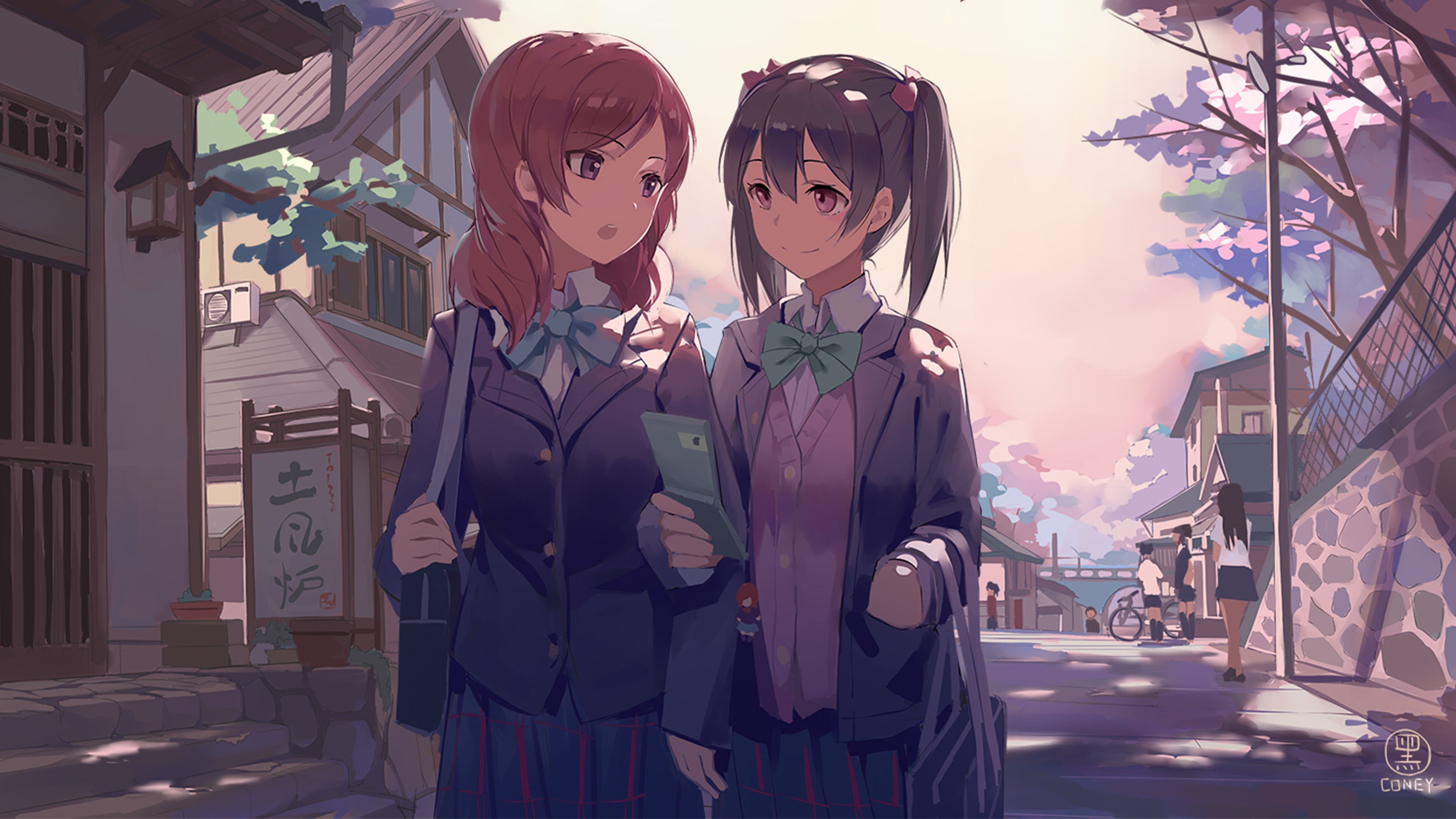 Anime School Girls 4k Ultra HD Wallpaper. Background Image
